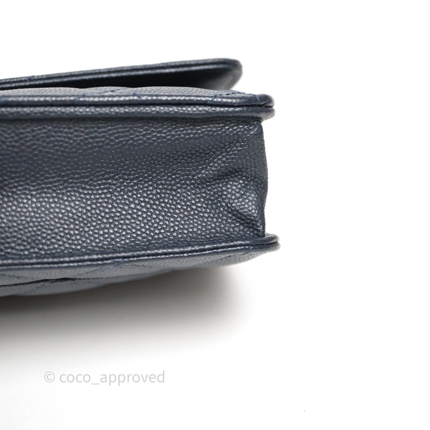 Chanel Classic Wallet On Chain WOC Quilted Navy Caviar Gold Hardware