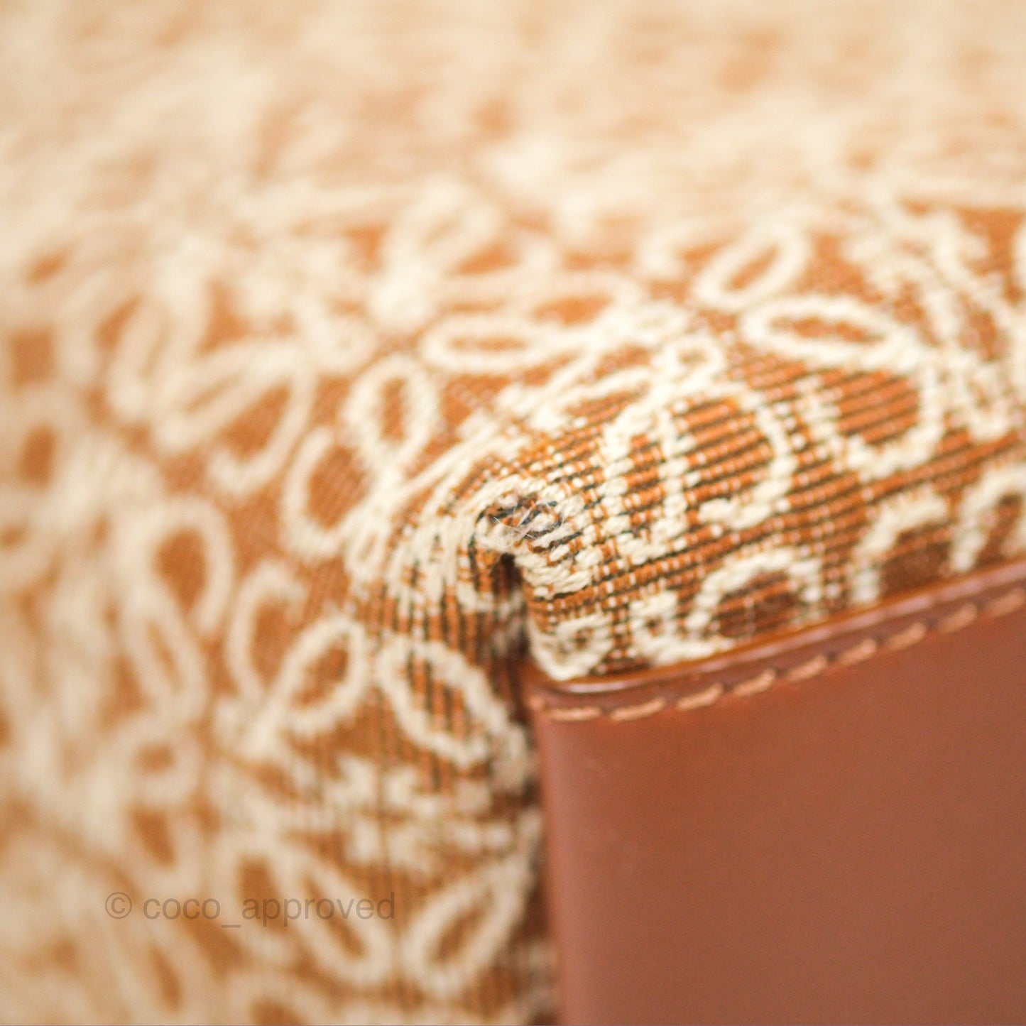 Loewe Small Cubi bag in Anagram Jacquard & Calfskin Tan Pecan