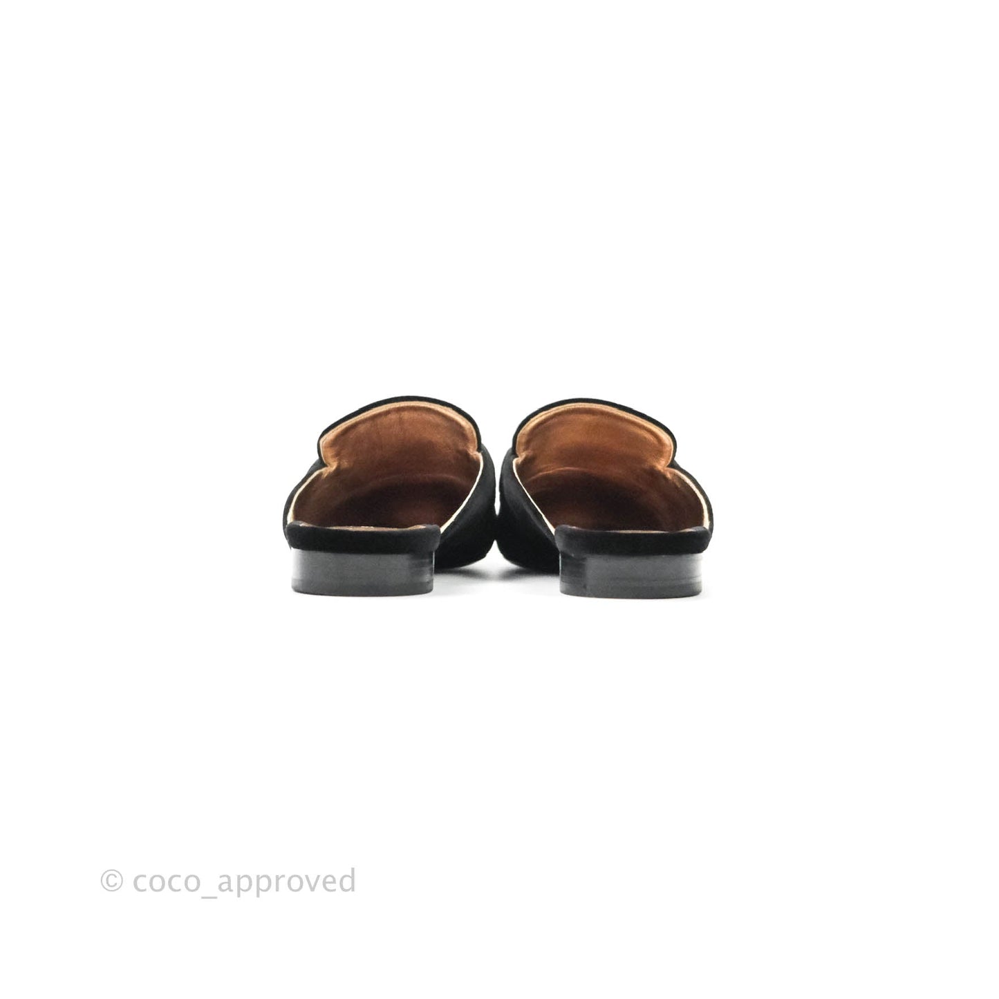 Hermès Oz Velvet Mules in Black Gold Hardware