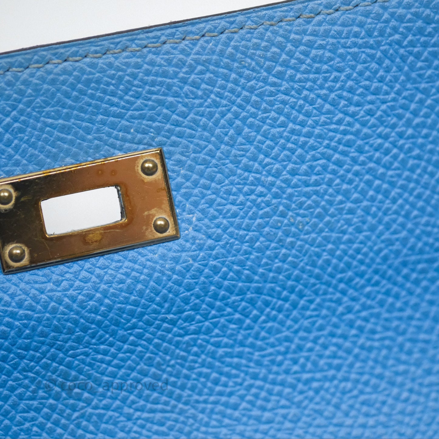 Hermès Kelly Depliant Wallet Blue Epsom Gold Hardware