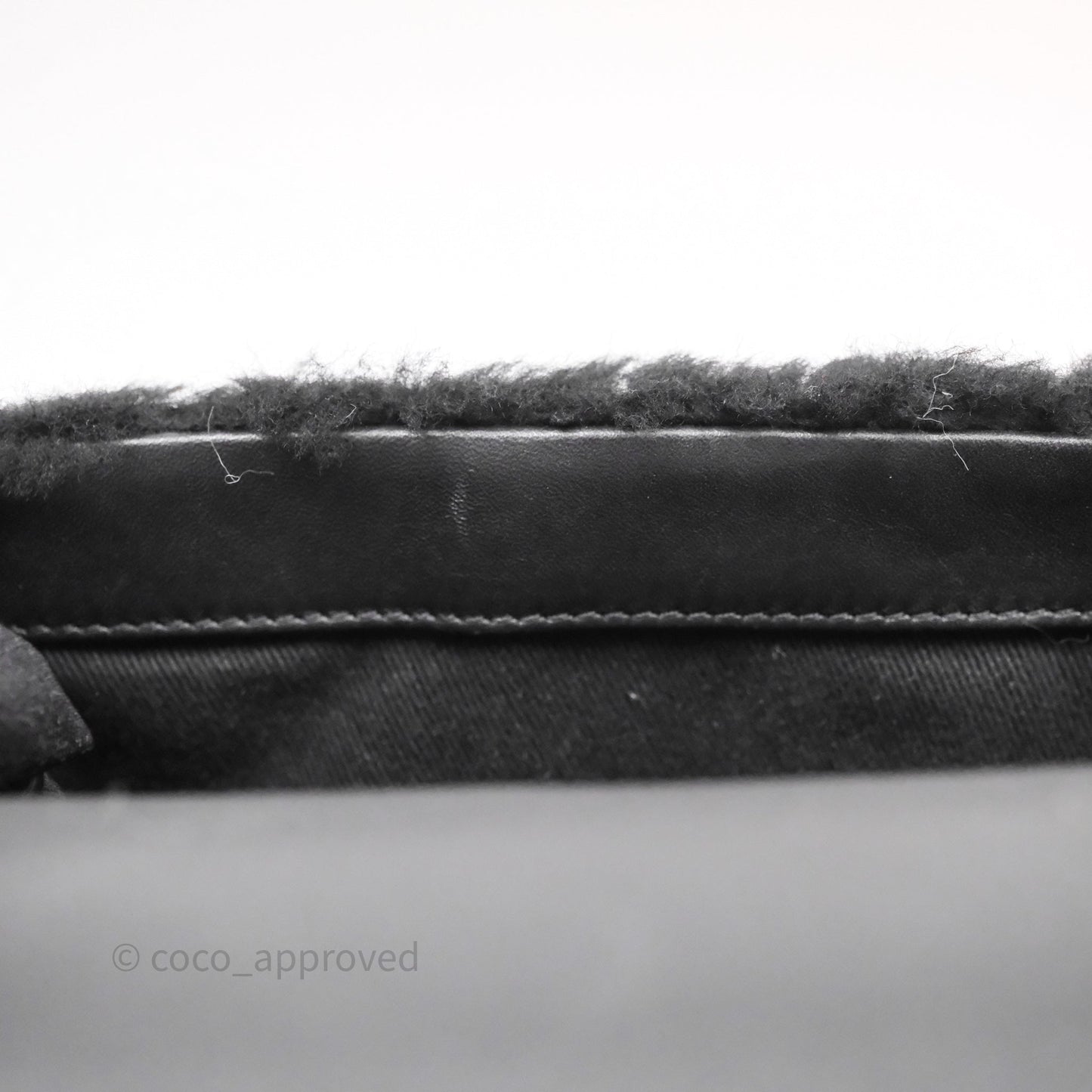 Chanel Small Coco Handle Shearling Black Gold Hardware
