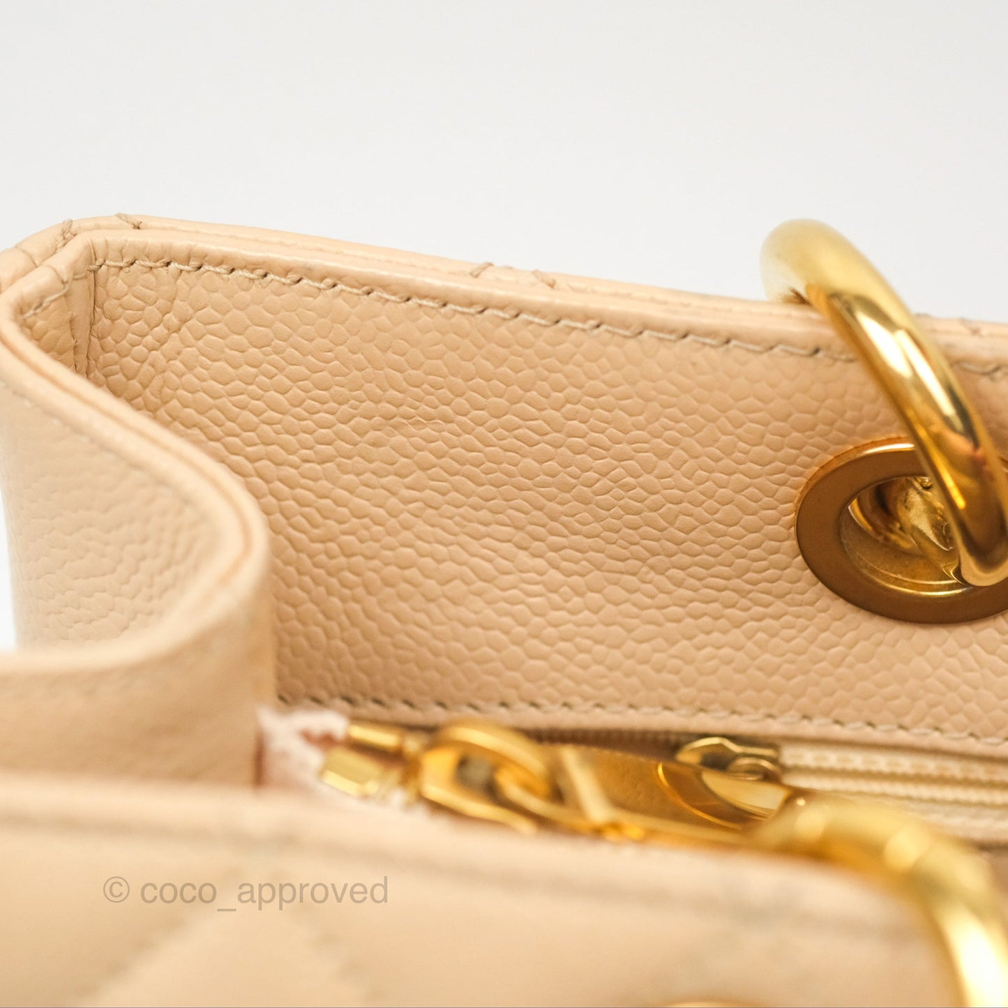 Chanel GST Beige Caviar Gold Hardware