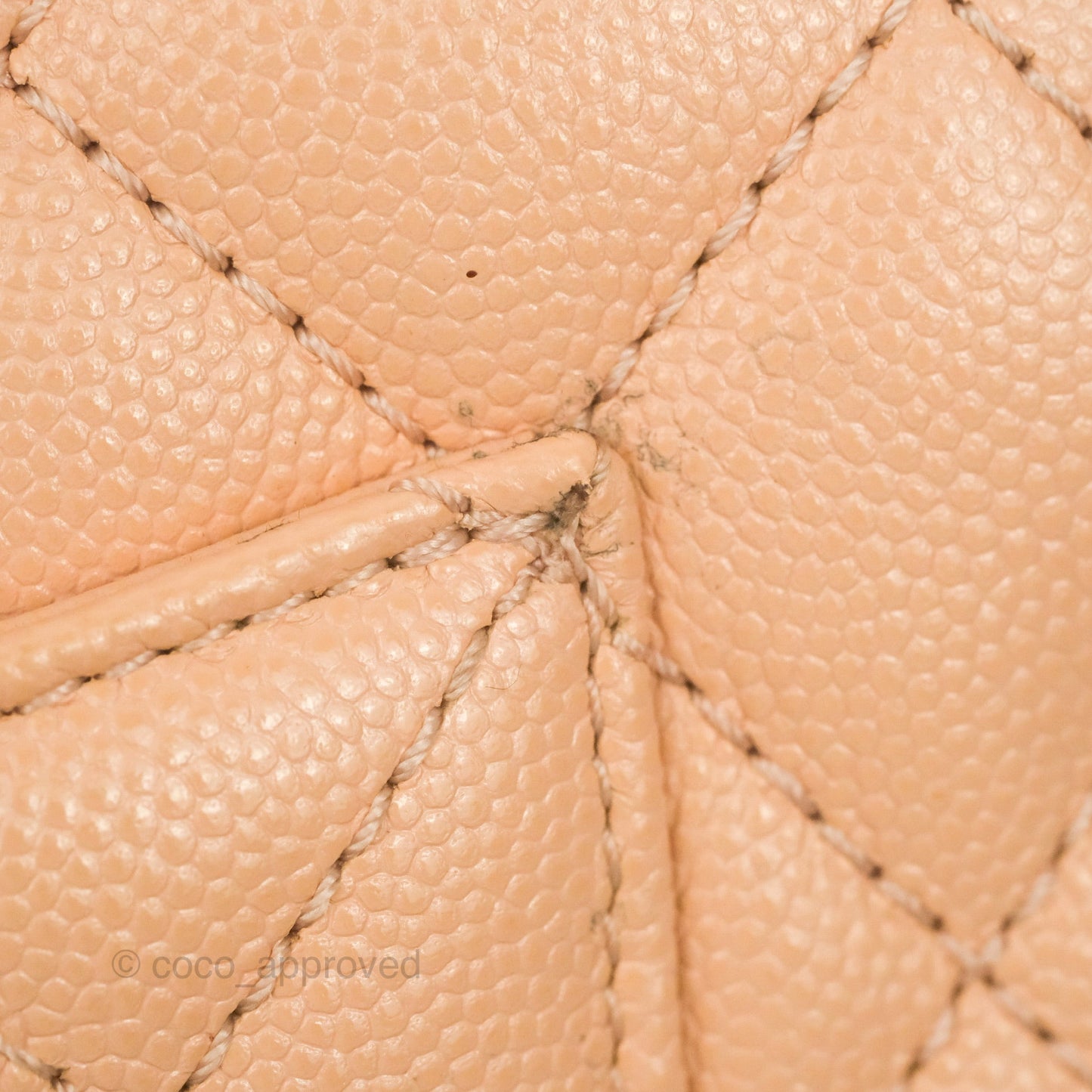 Chanel Mini Coco Handle Quilted Beige Pink Caviar Gold Hardware