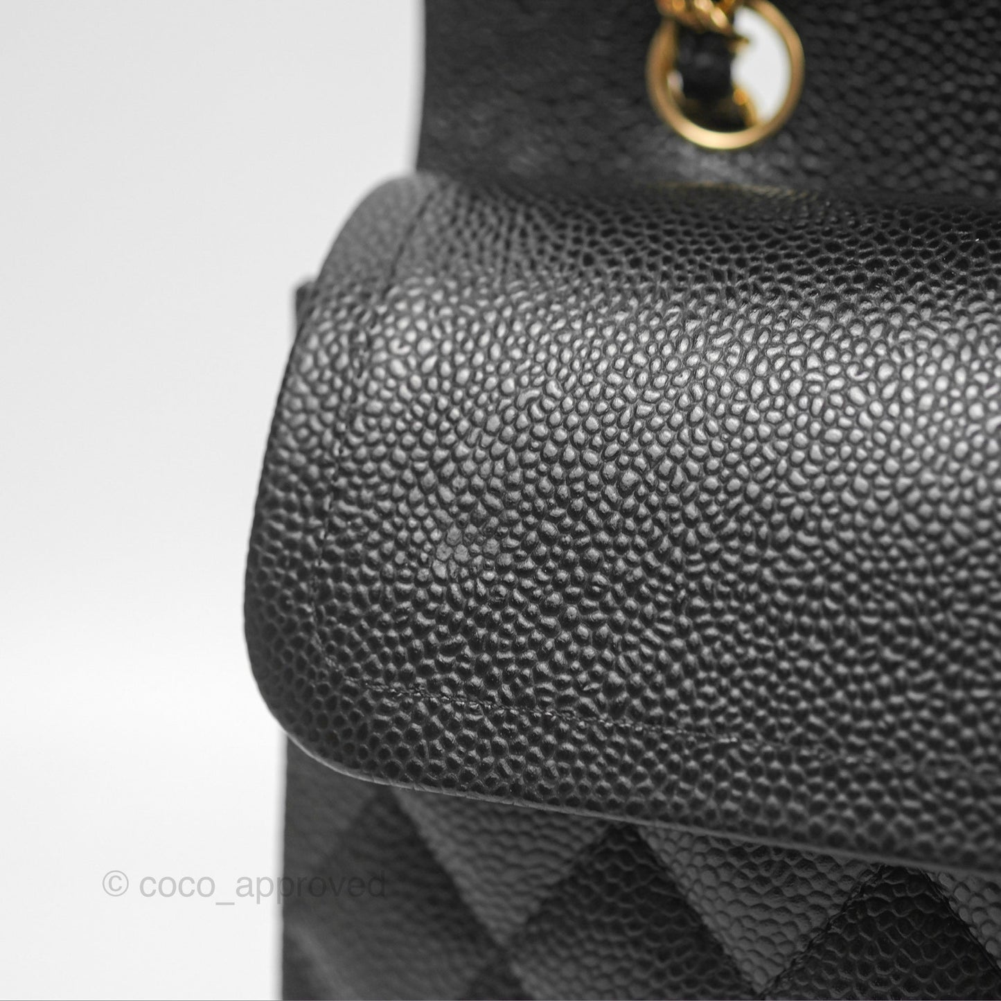 Chanel Classic M/L Medium Flap Quilted Black Caviar Gold Hardware