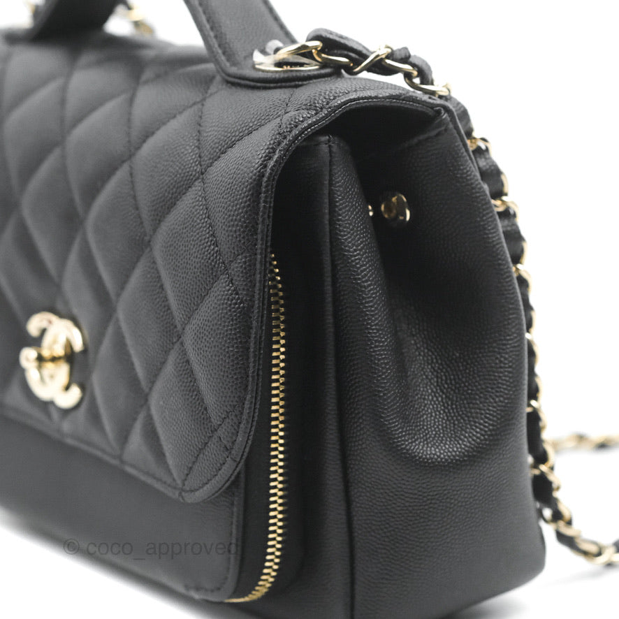 Chanel Quilted Medium Business Affinity Flap Black Caviar Gold Hardware