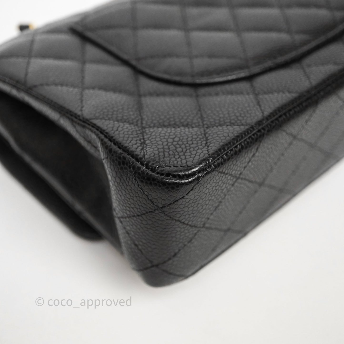 Chanel Classic M/L Medium Flap Quilted Black Caviar Gold Hardware