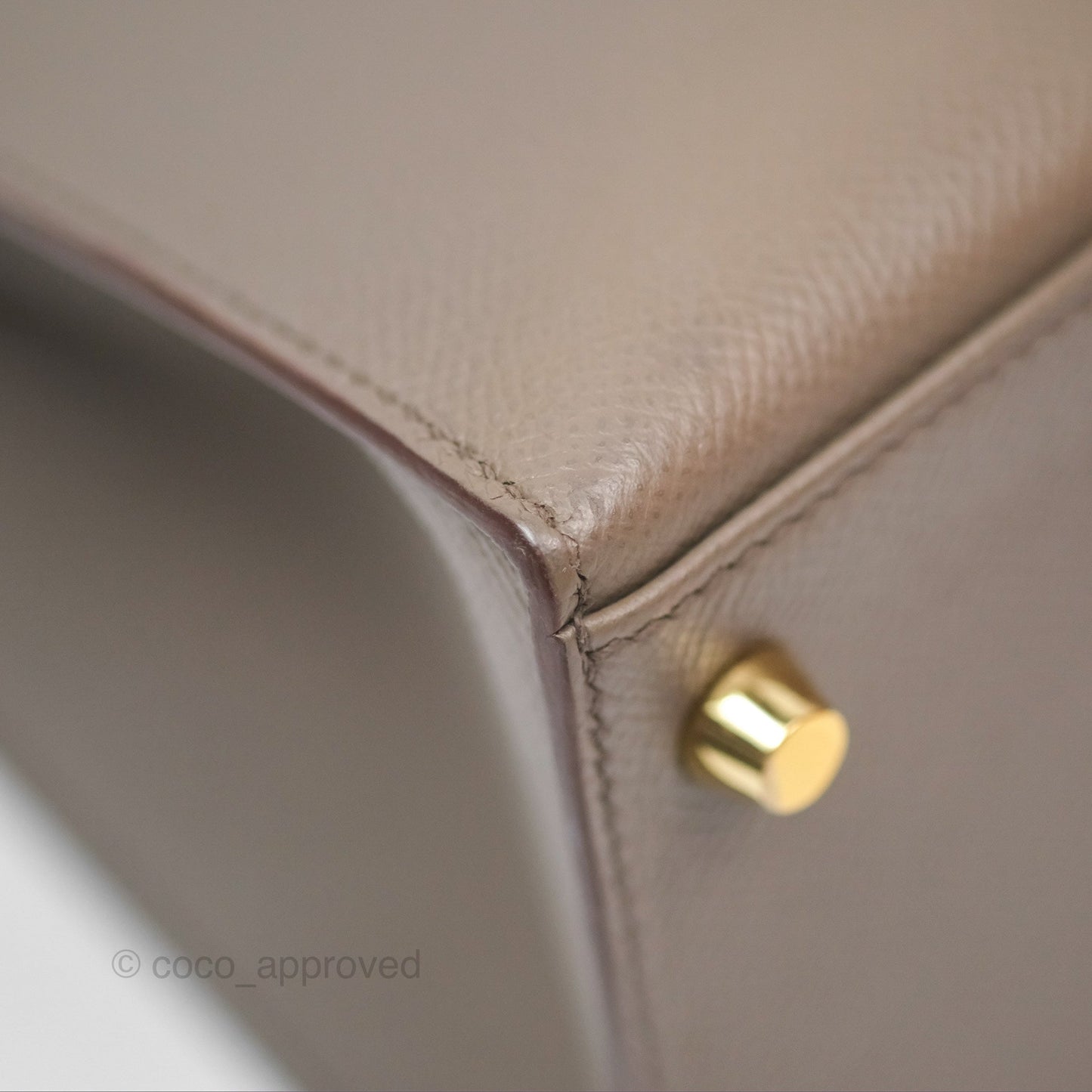 Hermès Kelly Sellier 28 Gris Etain 8F Epsom Gold Hardware