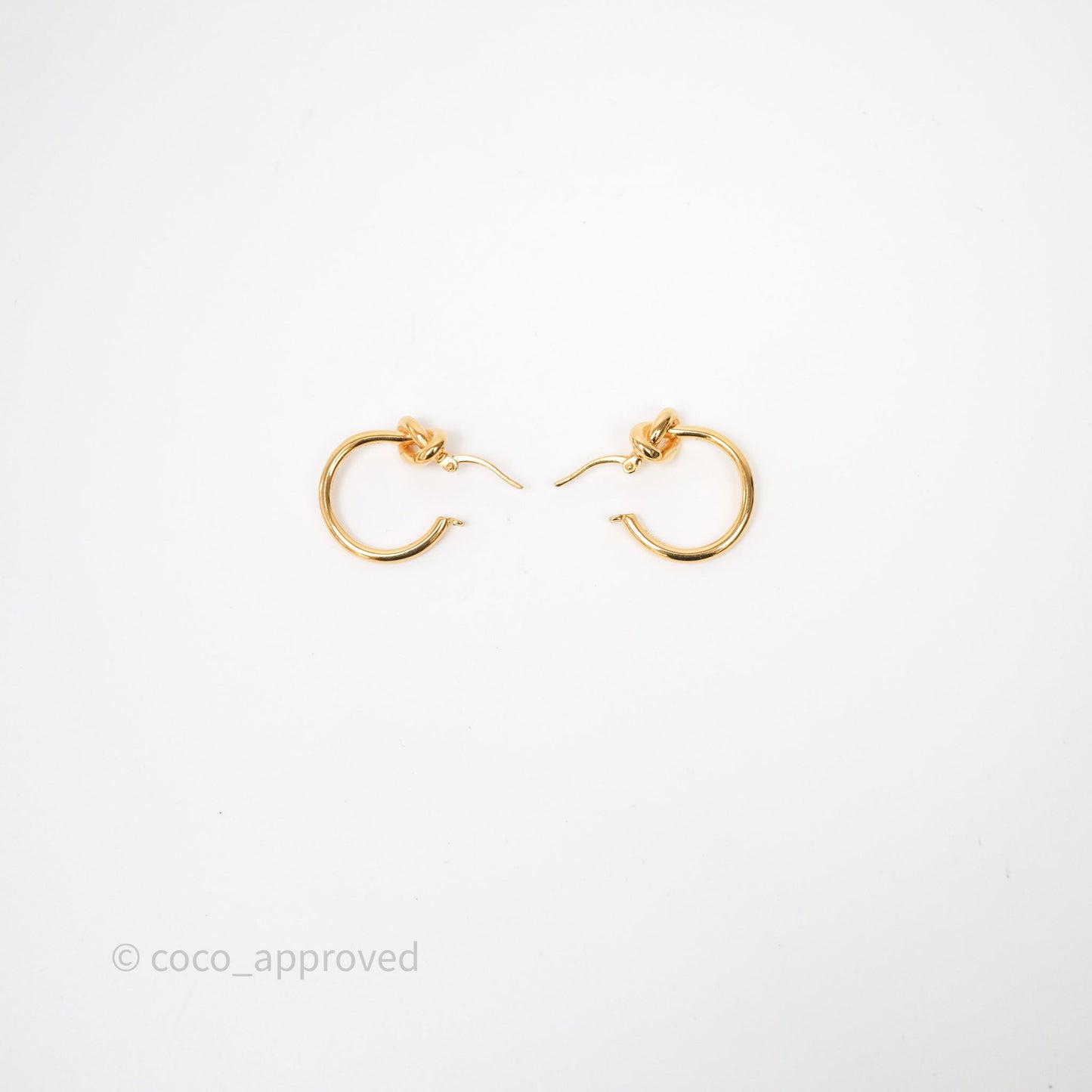 Celine Knot Hoop Earrings Gold Tone