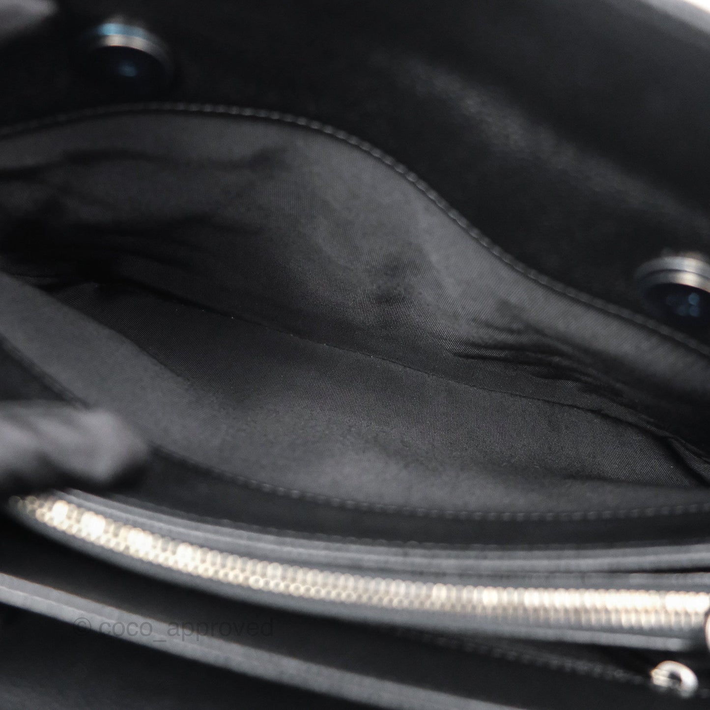 Chanel Quilted Small City Shopping Bag Black Caviar Ruthenium Hardware