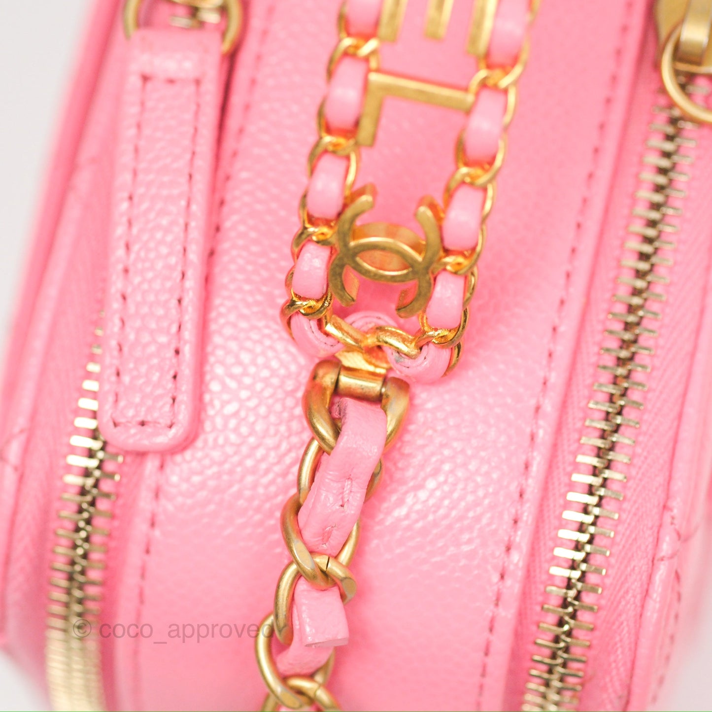 Chanel Caviar Quilted Pick Me Up Small Vanity Case Hot Pink