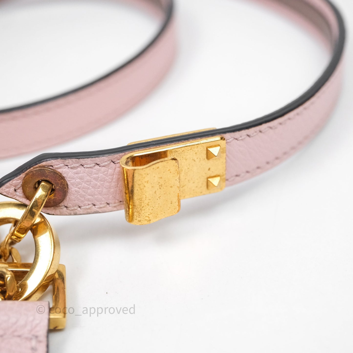 Valentino Garavani Small Vsling Grainy Calfskin Bag Light Pink Aged Gold Hardware