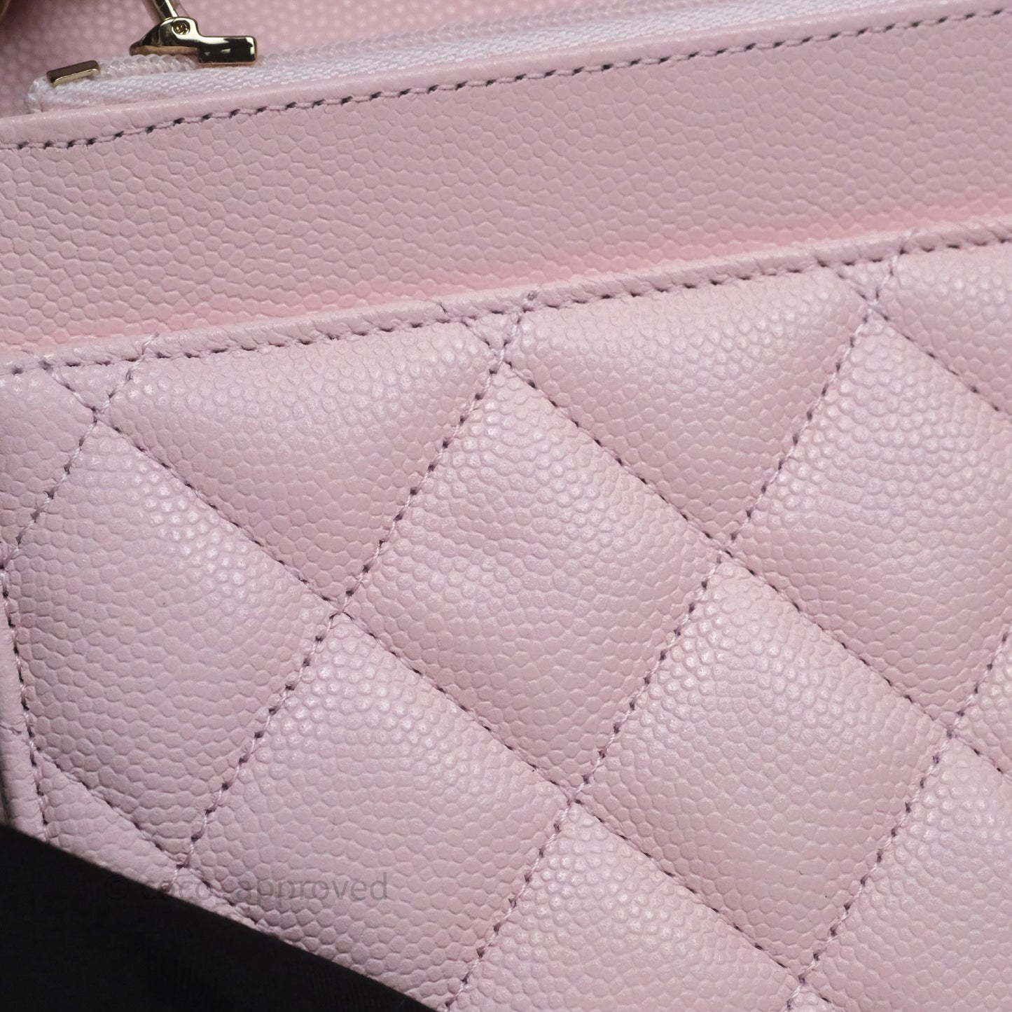 Chanel Classic Quilted Wallet on Chain WOC Light Pink Caviar Gold Hardware