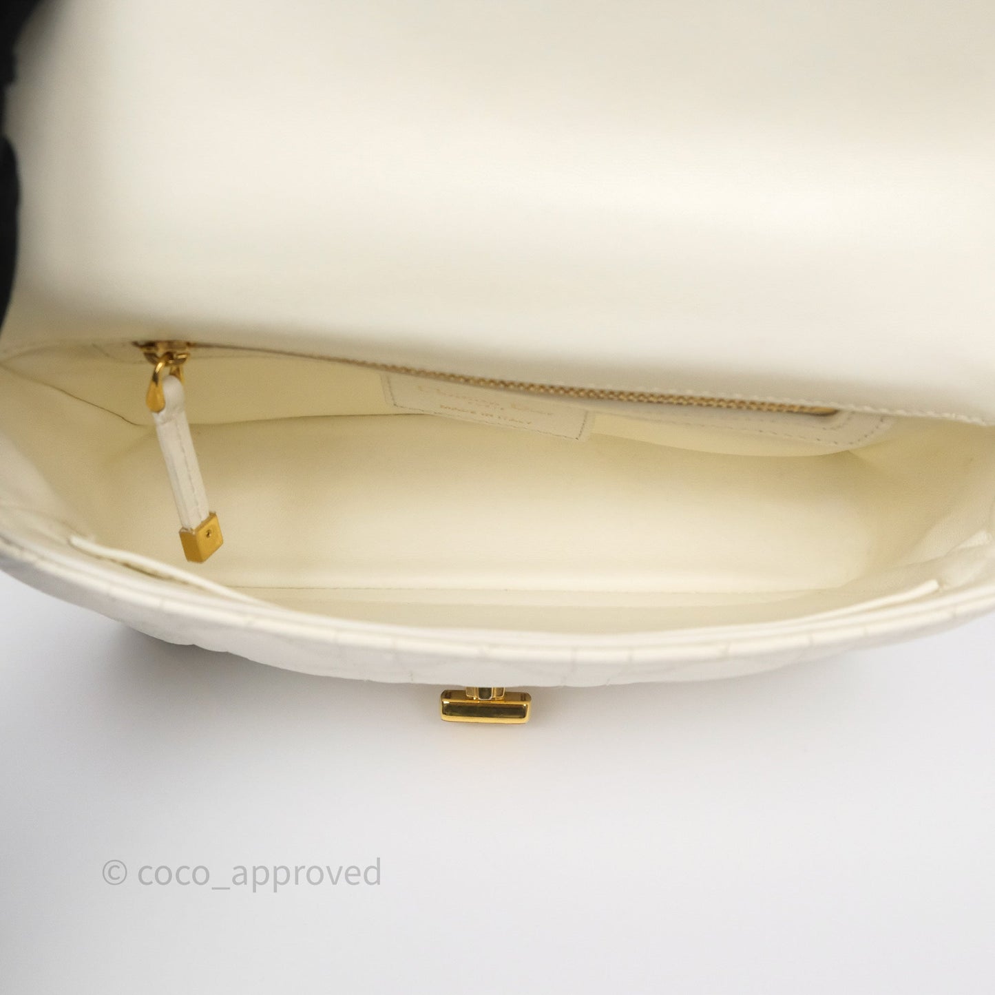 Dior Small Caro Bag Latte Supple Cannage Calfskin