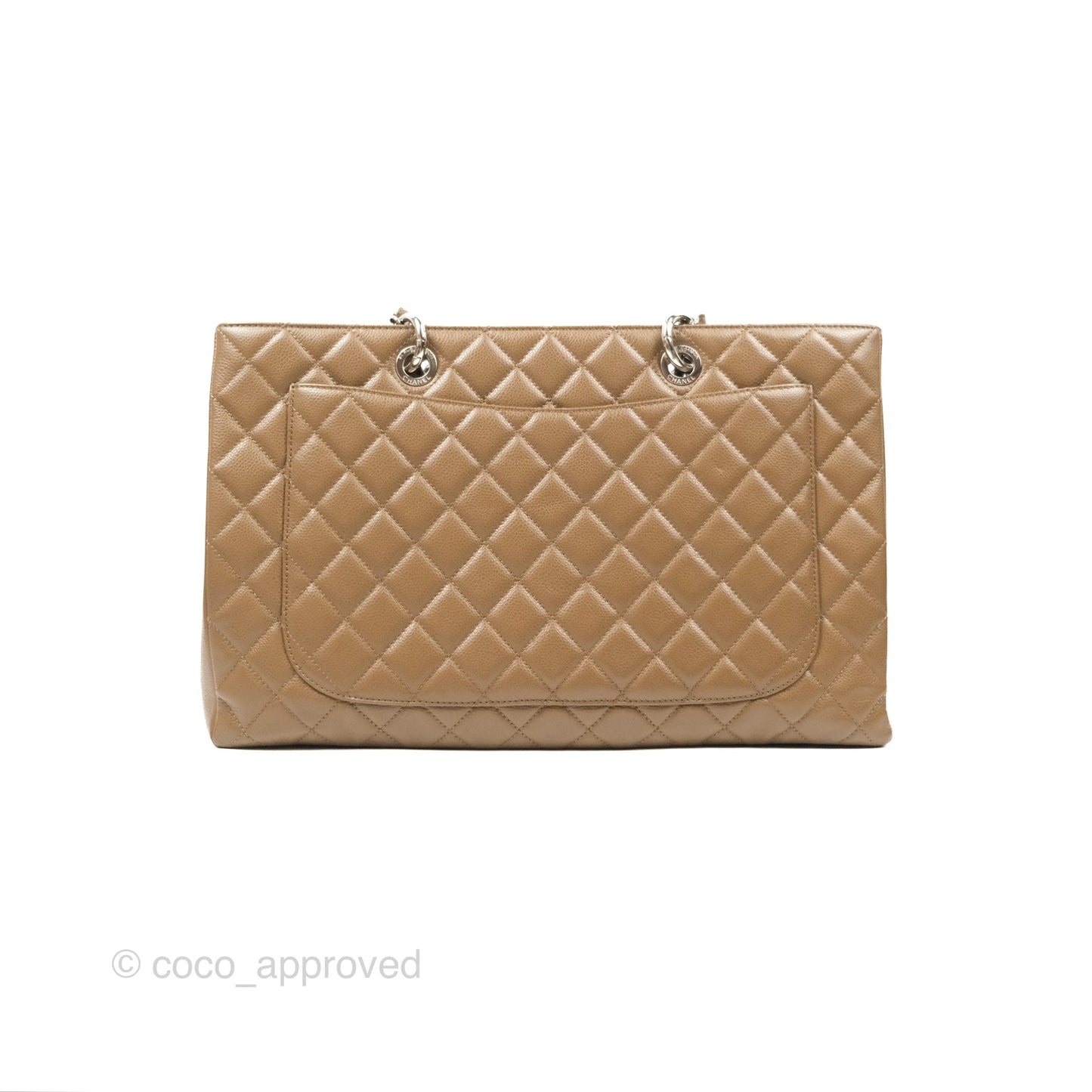 Chanel XL GST Brown Taupe Caviar Silver Hardware