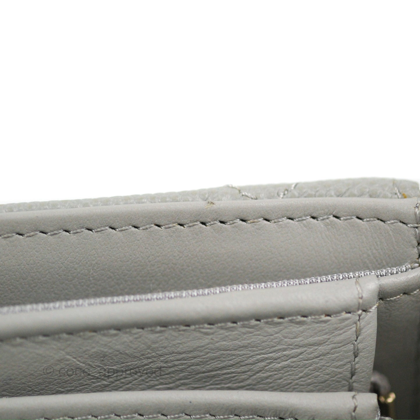 Chanel Quilted Medium Flap Wallet Grey Caviar Gold Hardware