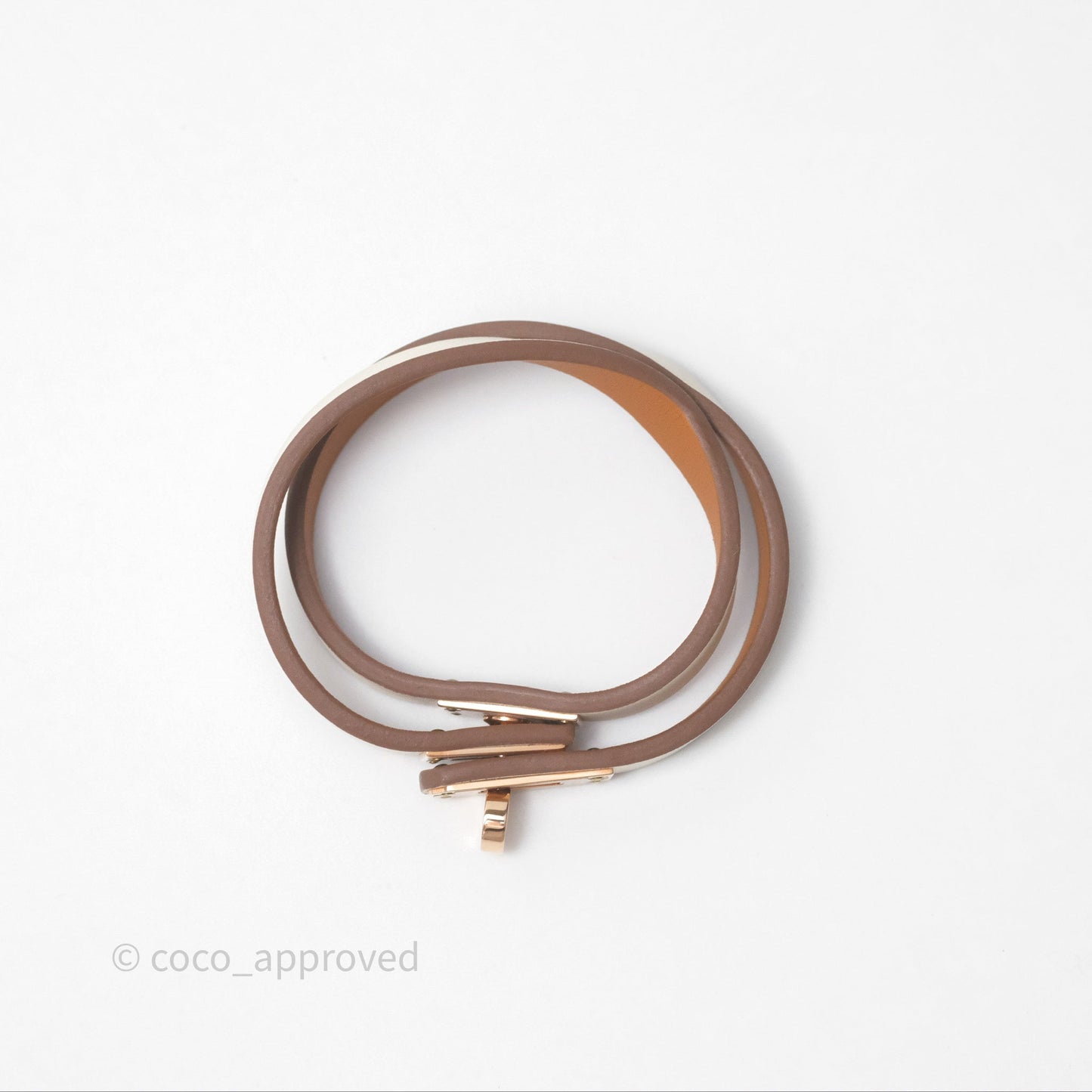 Hermès Mini Kelly Double Tour Bracelet Nata Swift Gold Hardware