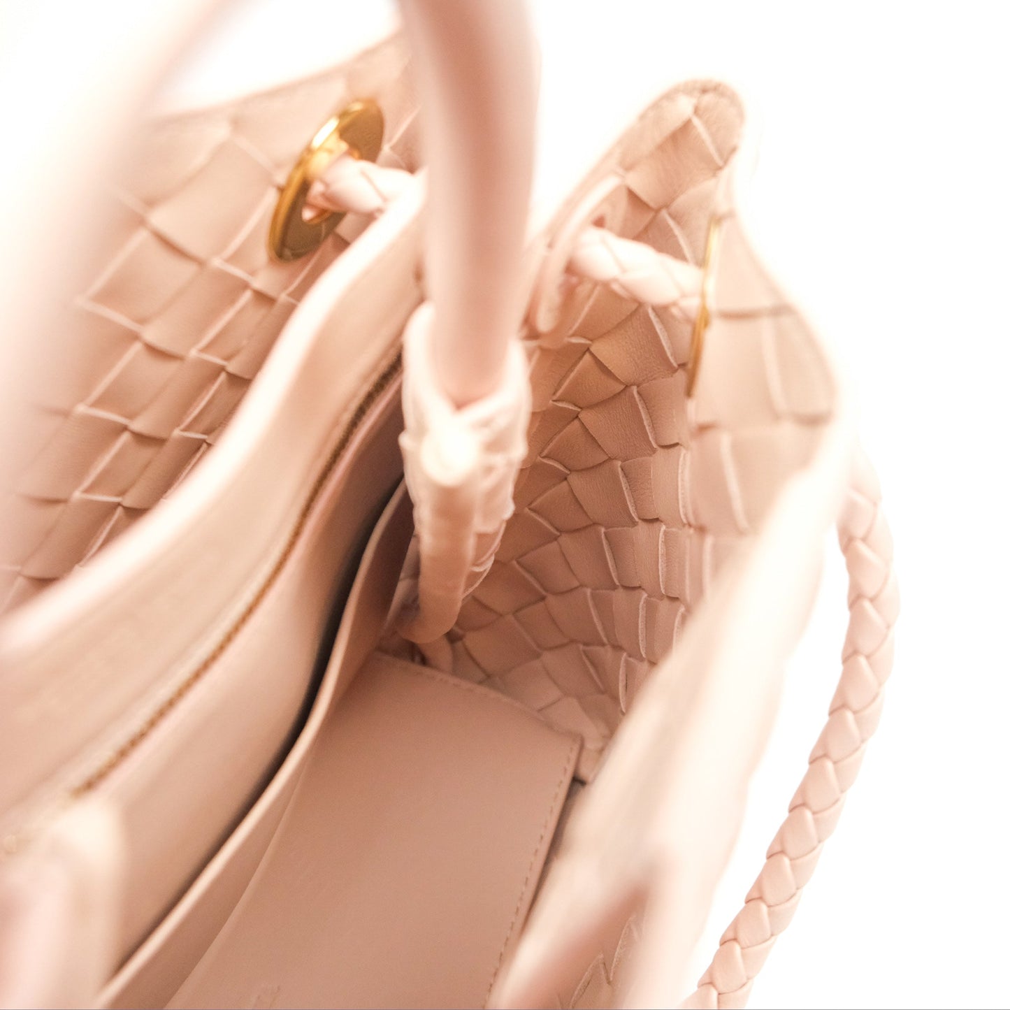 Bottega Veneta Small Andiamo Bag Lotus Intrecciato Lambskin