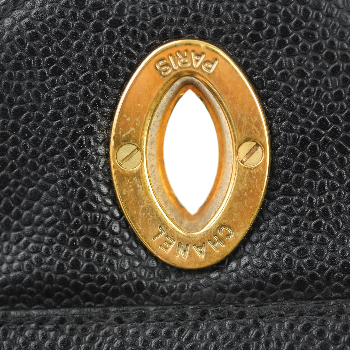 Chanel Vintage Chevron Maxi Classic Flap Black Caviar 24K Gold Hardware
