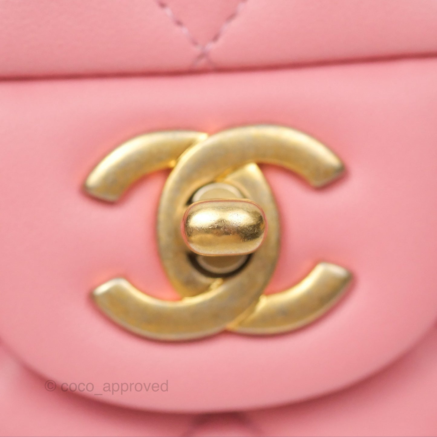 Chanel Quilted Mini Rectangular Pink Lambskin Gold Hardware