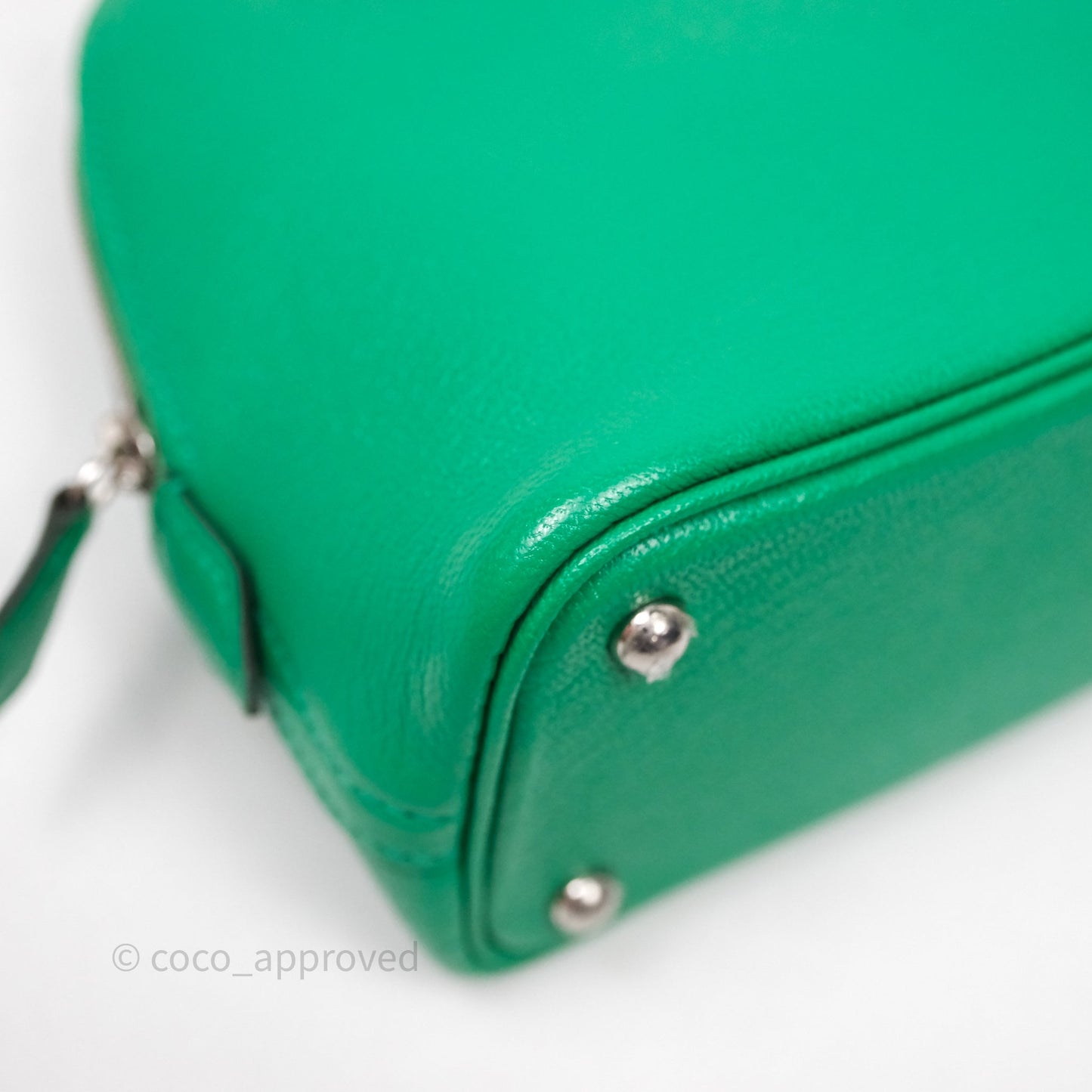 Hermès Bolide Mini 1923 Menthe 6W Chèvre Mysore Palladium Hardware