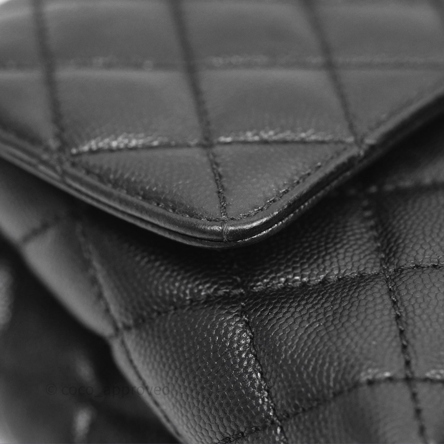 Chanel Small Coco Handle Quilted Black Caviar Gold Hardware