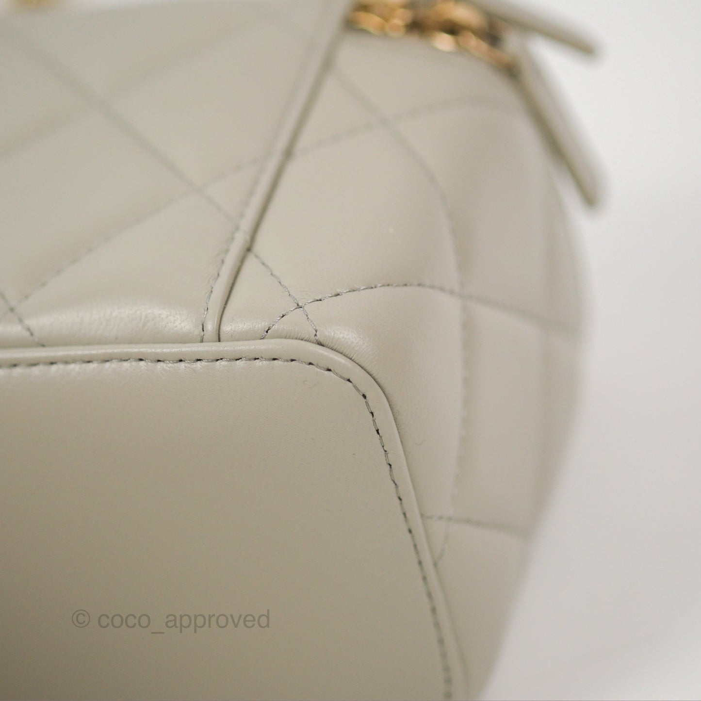 Chanel Vanity with Resin Chain Grey Lambskin Gold Hardware