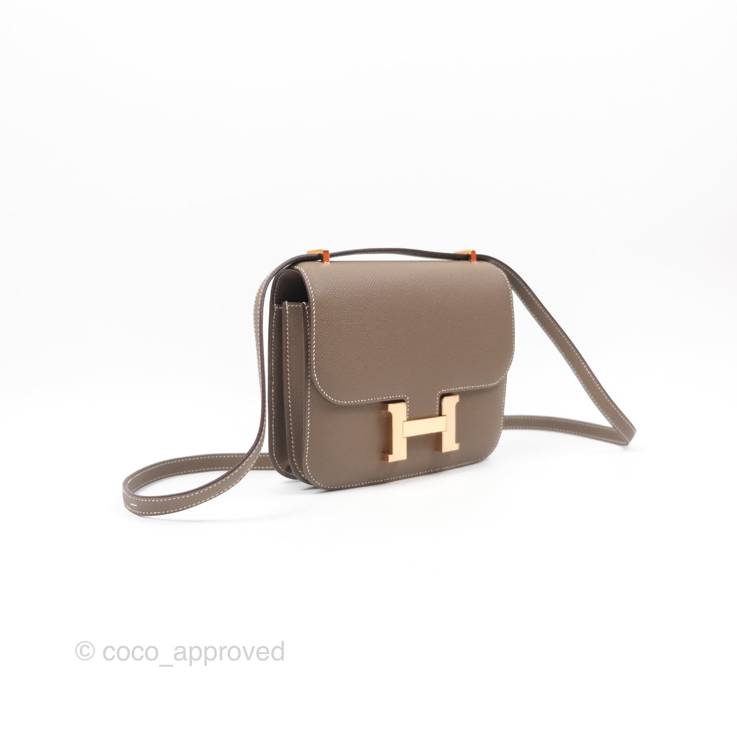 Hermès Constance Mini 18cm Mirror Etoupe 18 Epsom Rose Gold Hardware