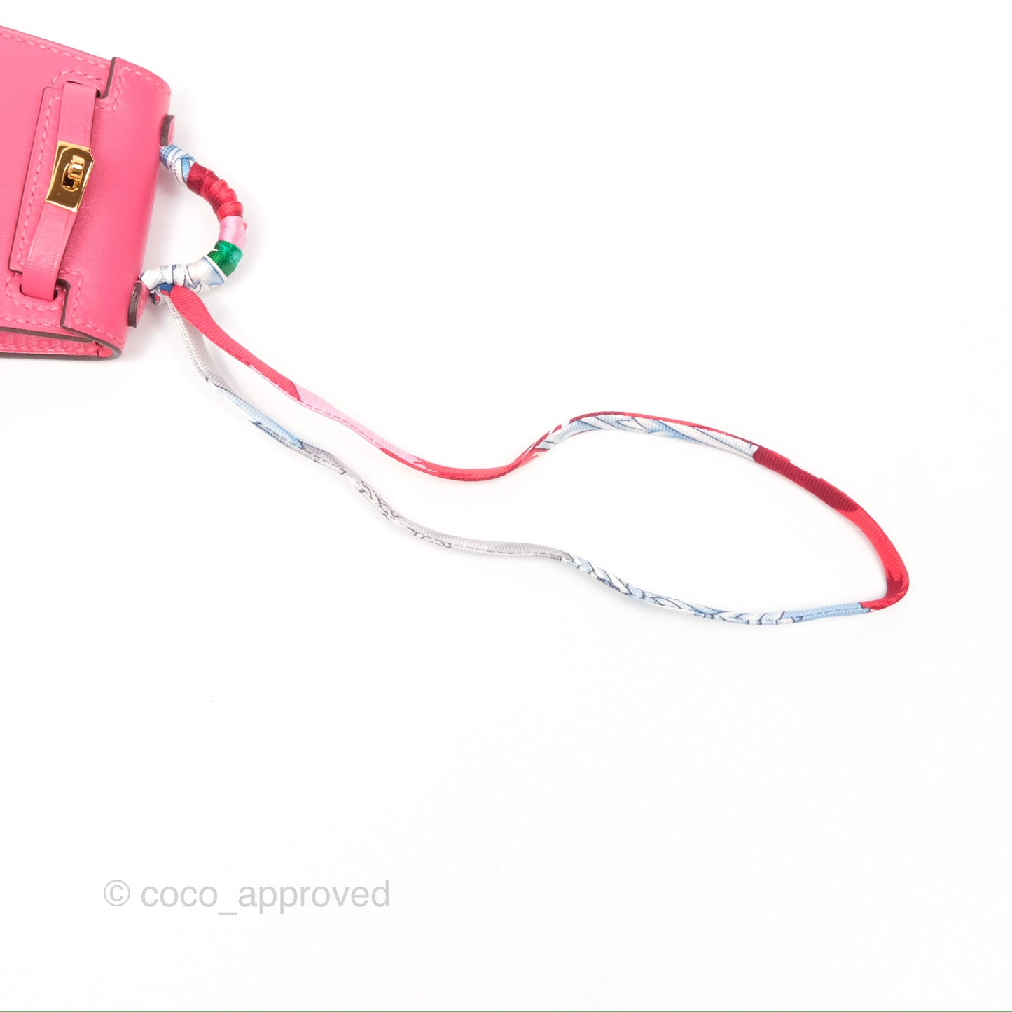 Hermès Kelly Twilly Around Bag Charm Pink Tadelakt Gold Hardware