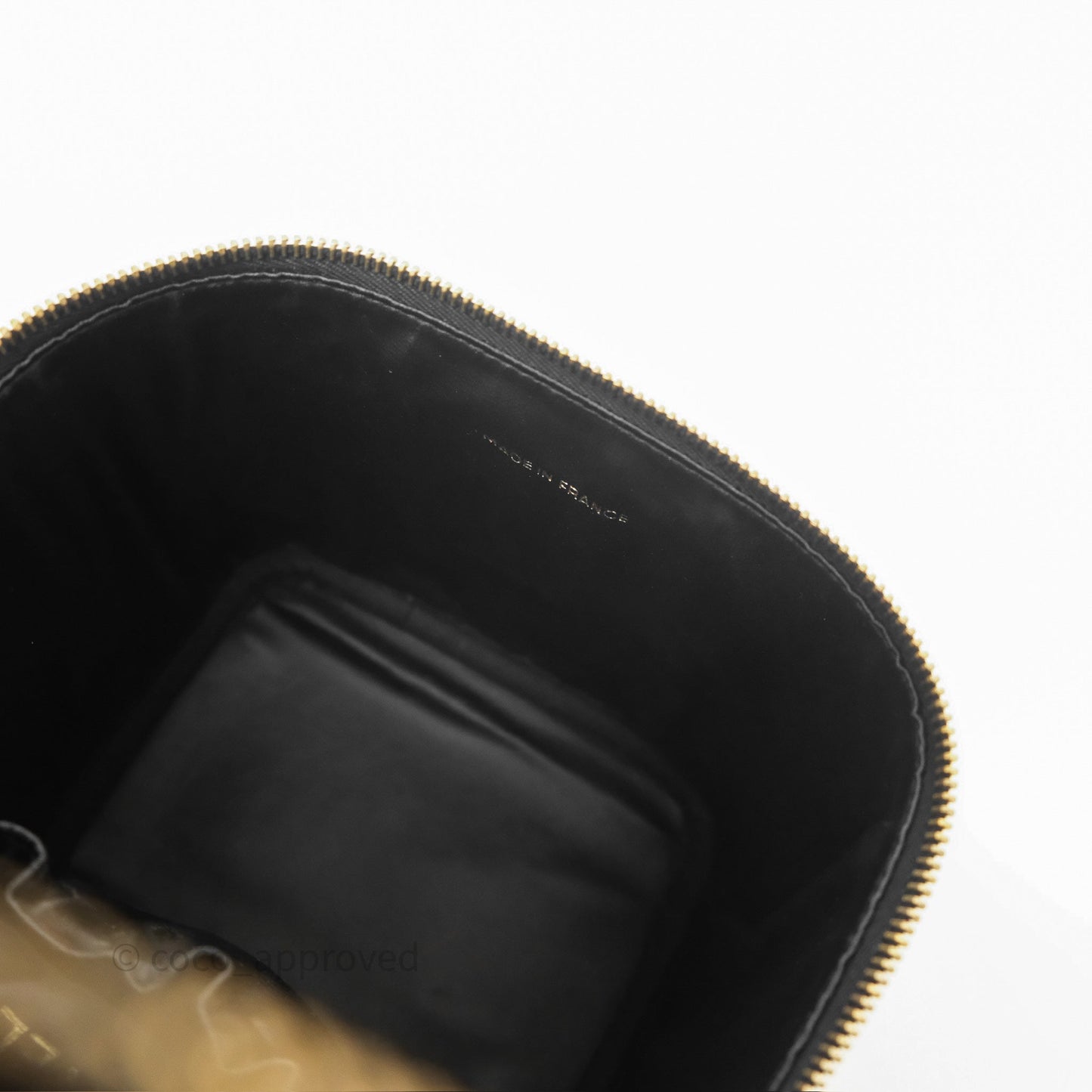 Chanel Vintage Vanity Case Black Caviar Gold Hardware