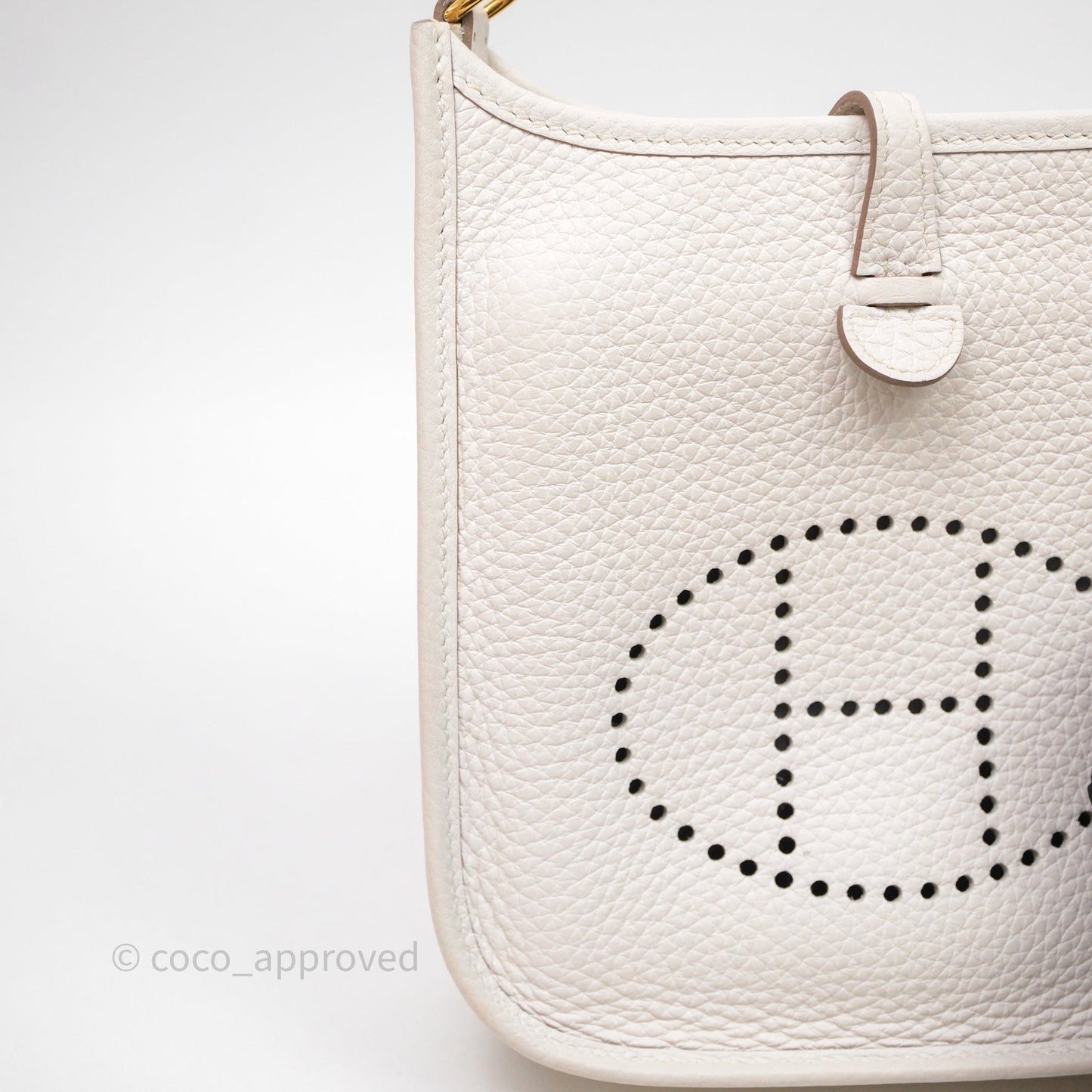 Hermès Mini Evelyne 16 Gris Pale M4 Clemence Gold Hardware