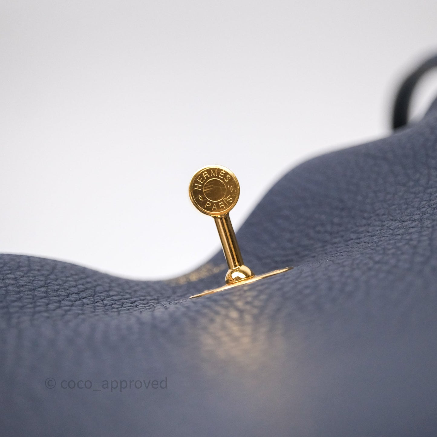 Hermès Lindy 30 Bleu Nuit 2Z Clemence Gold Hardware