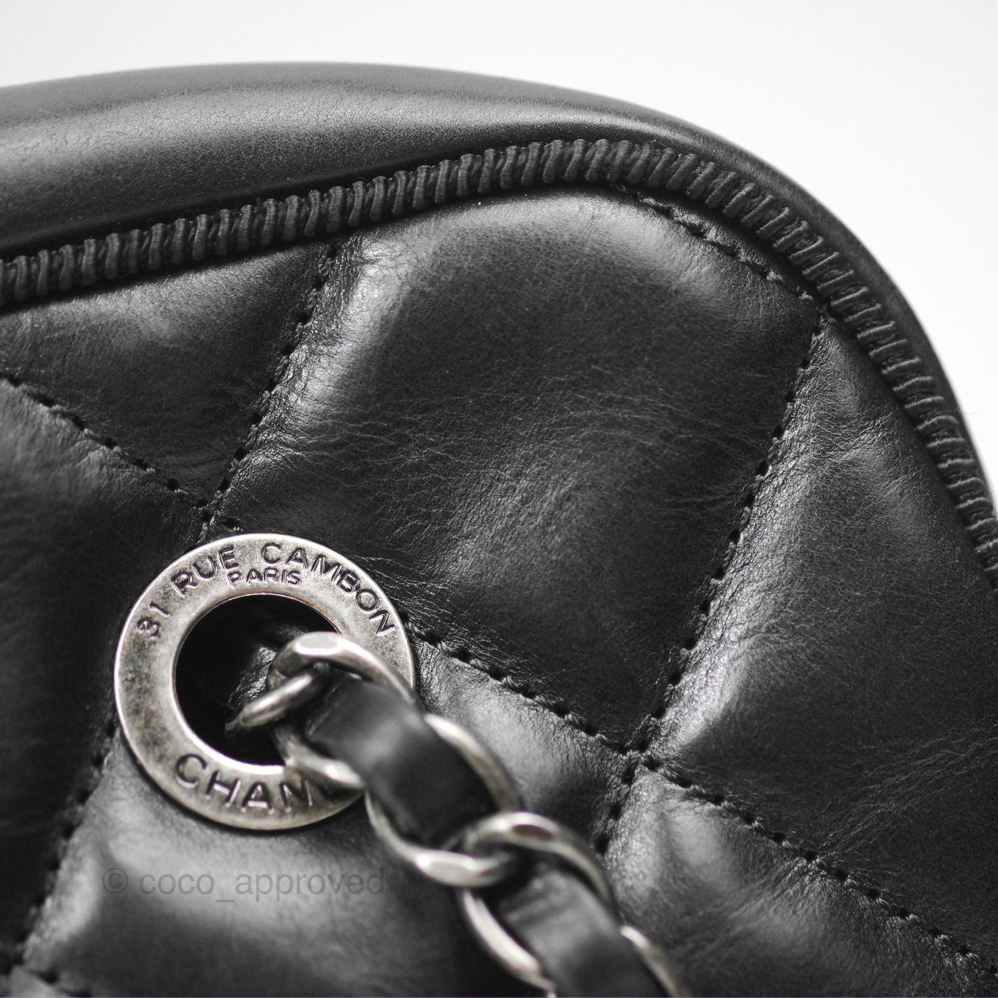 Chanel Large Ballerine Camera Case Black Calfskin Ruthenium Hardware