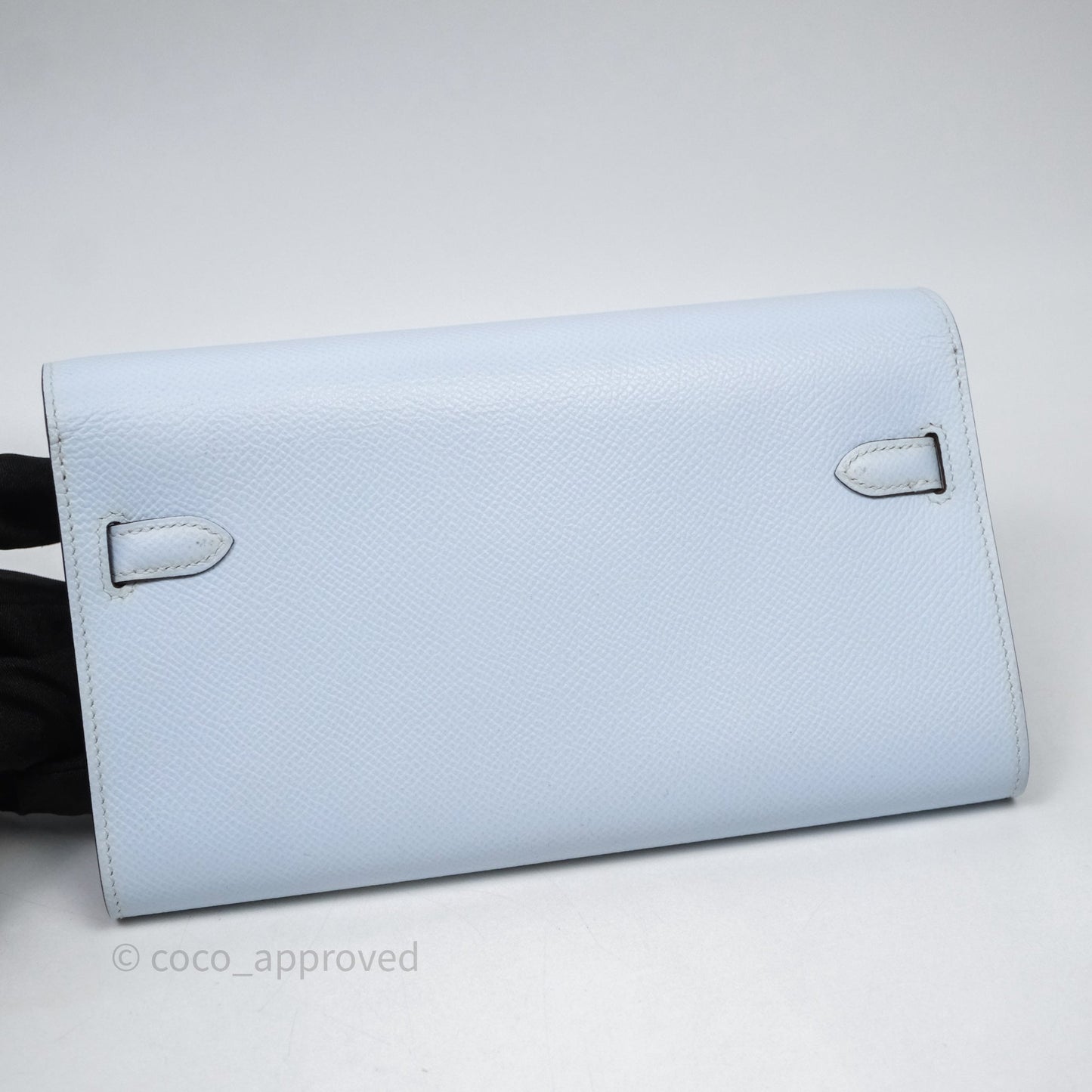 Hermes Kelly To Go Bleu Brume Epsom Gold Hardware