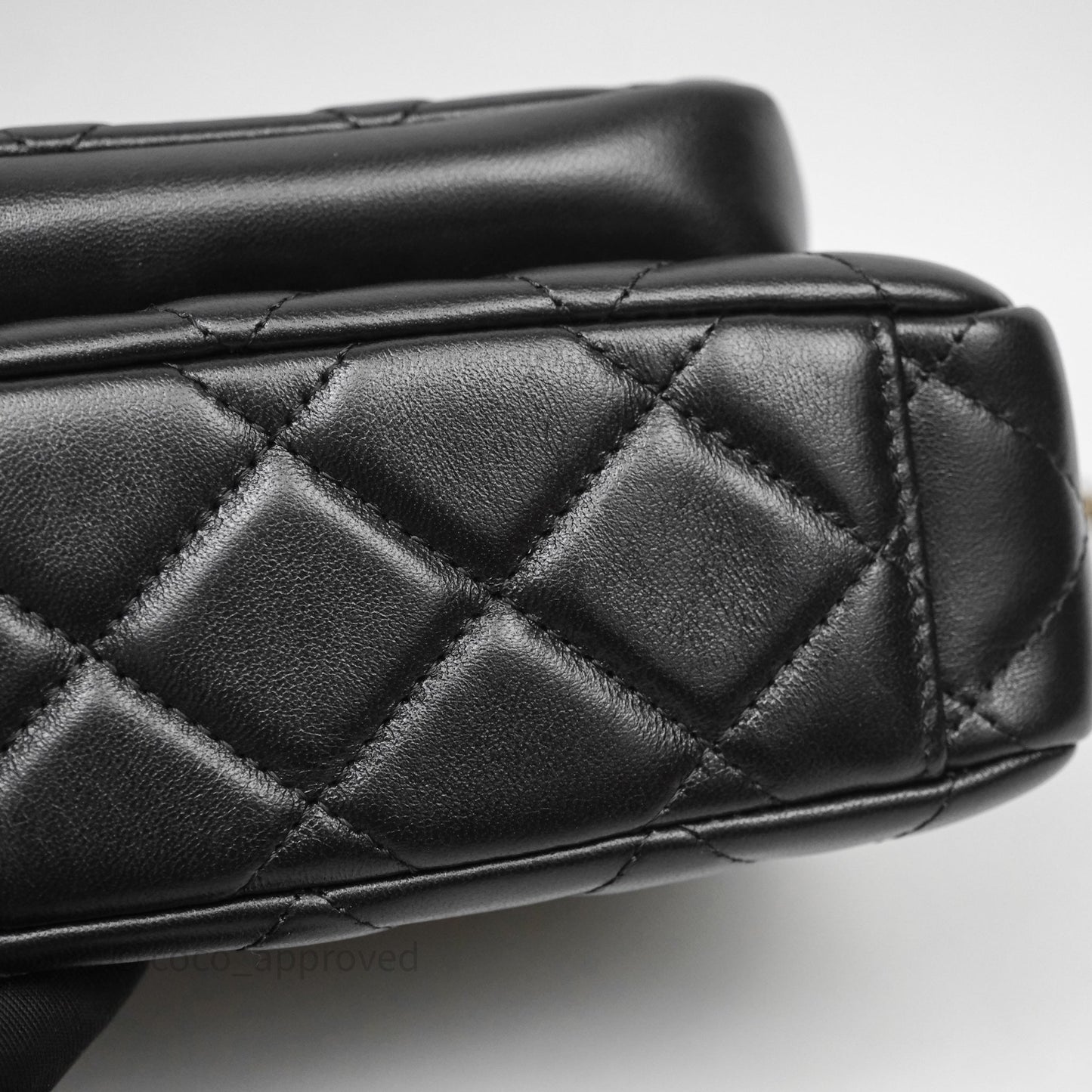 Chanel Camera Bag Black Lambskin Gold Hardware 25C