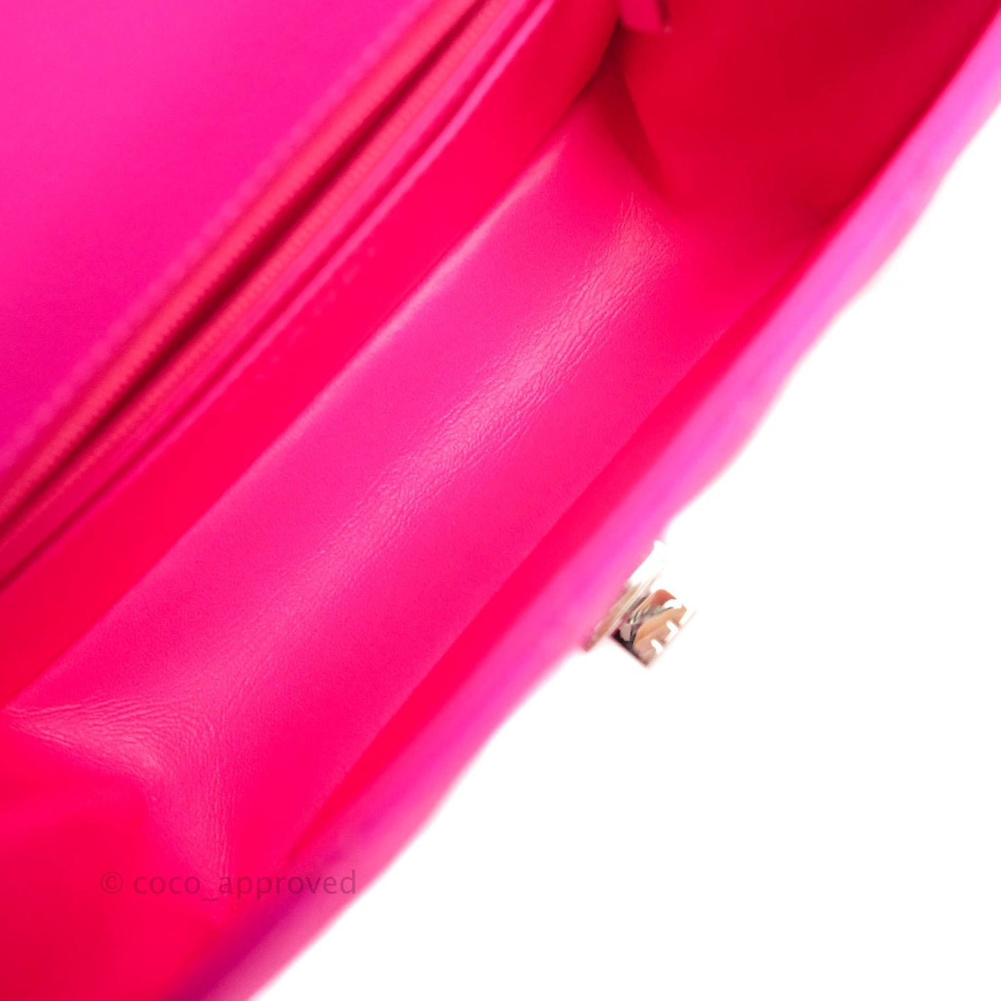 Chanel Mini Reissue 224 Fuchsia Neon Pink Goatskin Silver Hardware