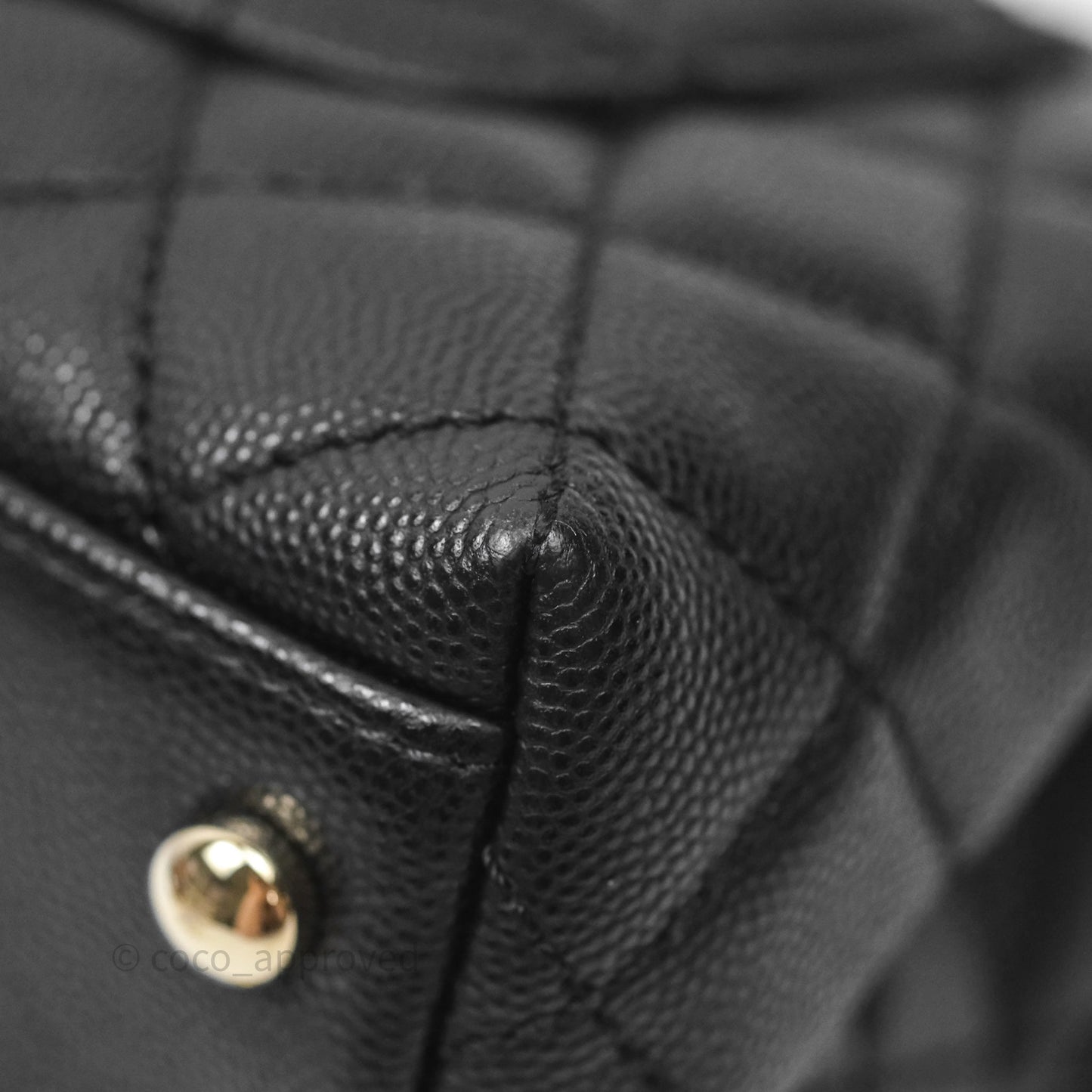 Chanel Mini Coco Handle Quilted Black Caviar Gold Hardware