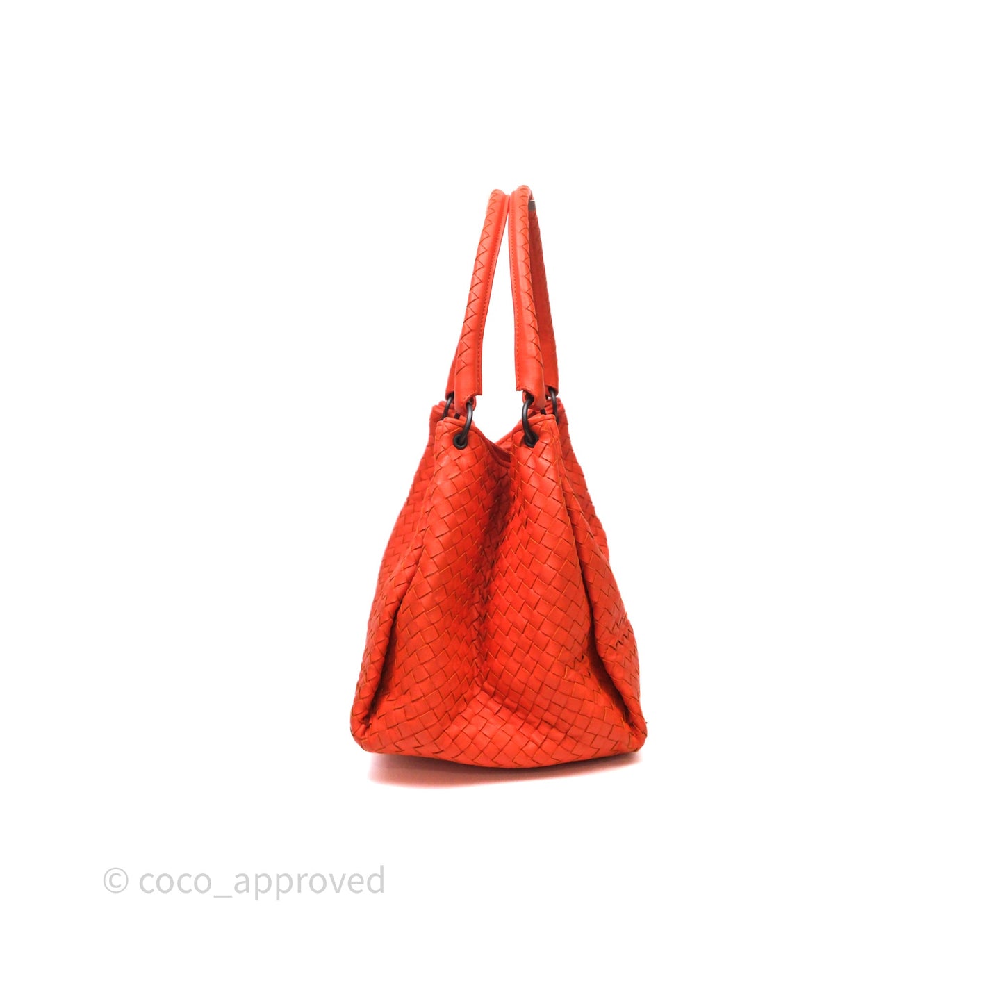 Bottega Veneta Nappa Intrecciato Parachute Tote Bag Orange