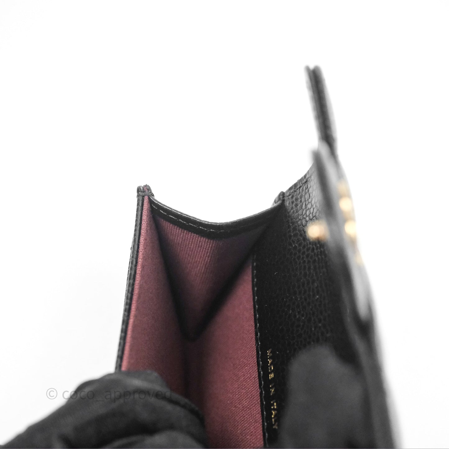 Chanel Quilted Flap Card Holder Caviar Black Gold Hardware