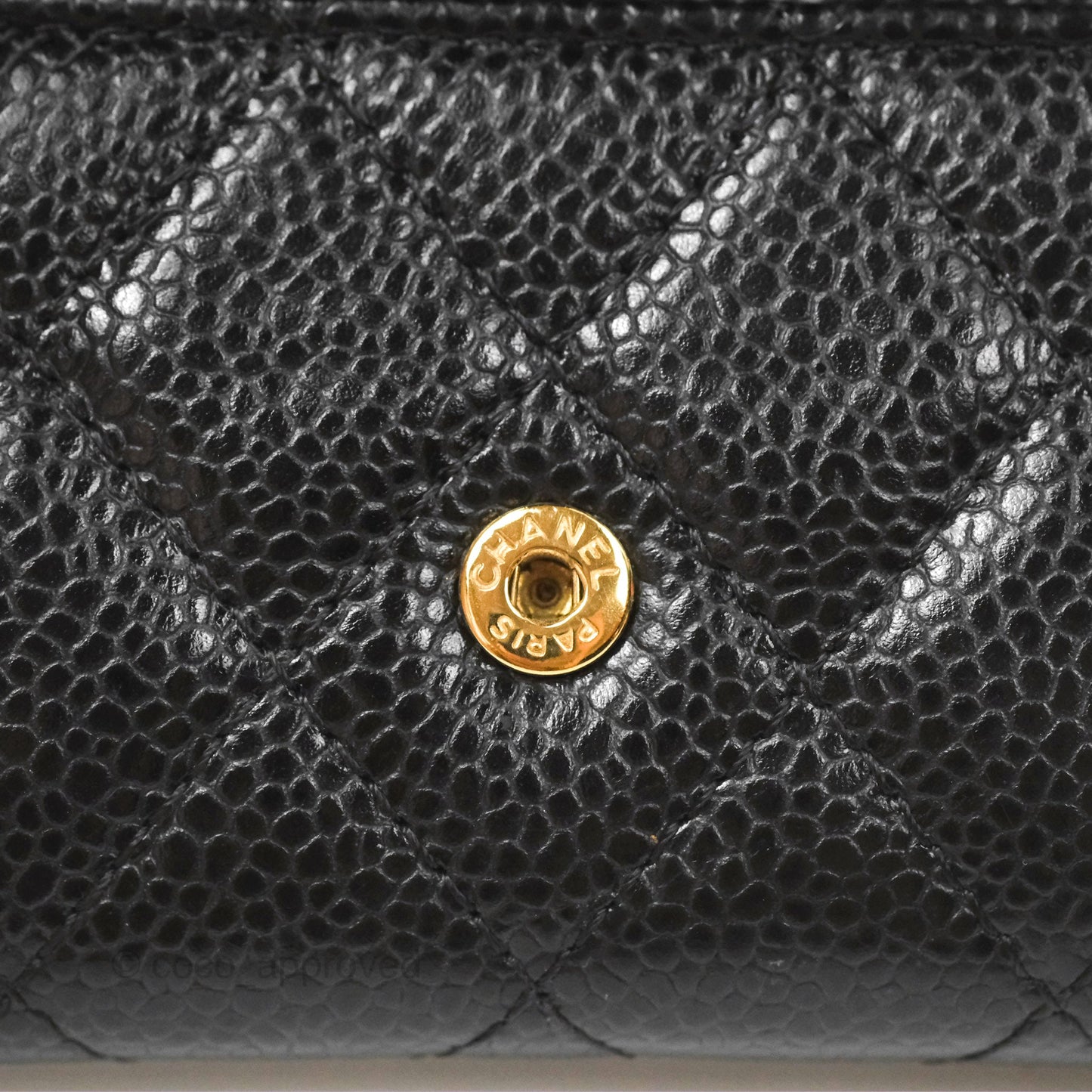 Chanel Classic Quilted Flap Card Holder Black Caviar Gold Hardware