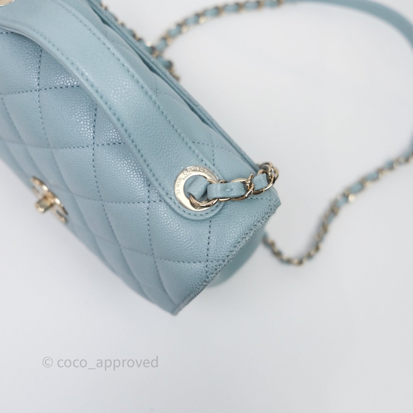 Chanel Quilted Medium Business Affinity Flap Blue Caviar Gold Hardware