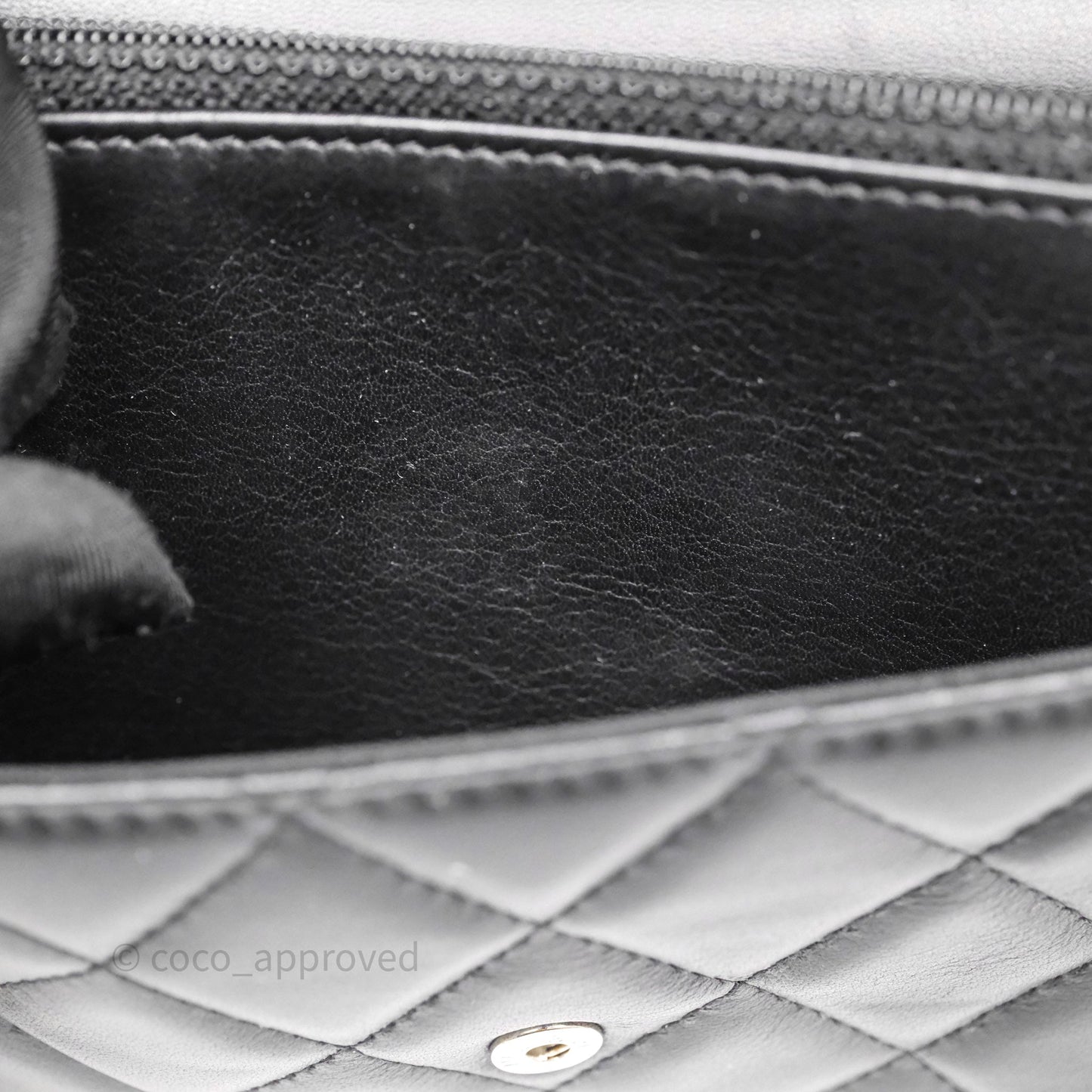 Chanel Cambon Line Wallet On Chain Black Lambskin Bag Silver Hardware