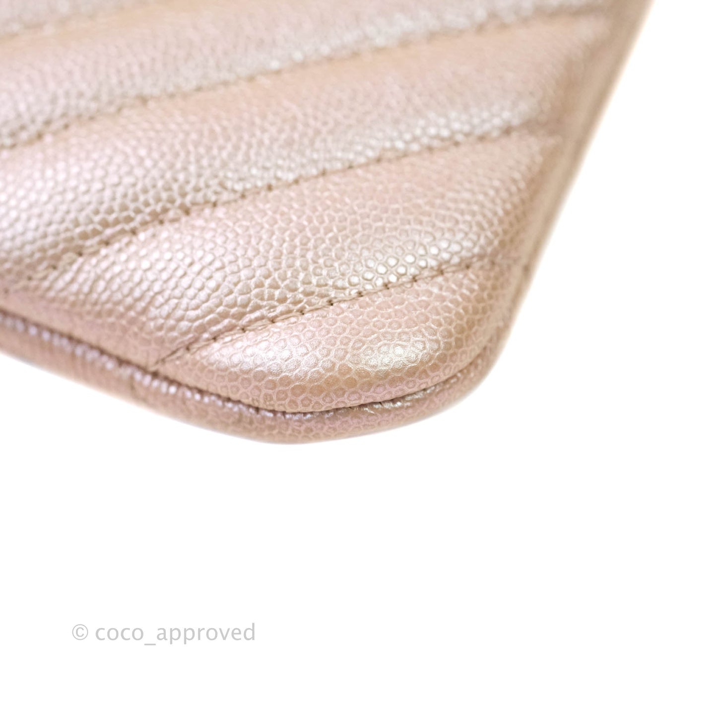 Chanel Large O Case Chevron Rose Gold 17B