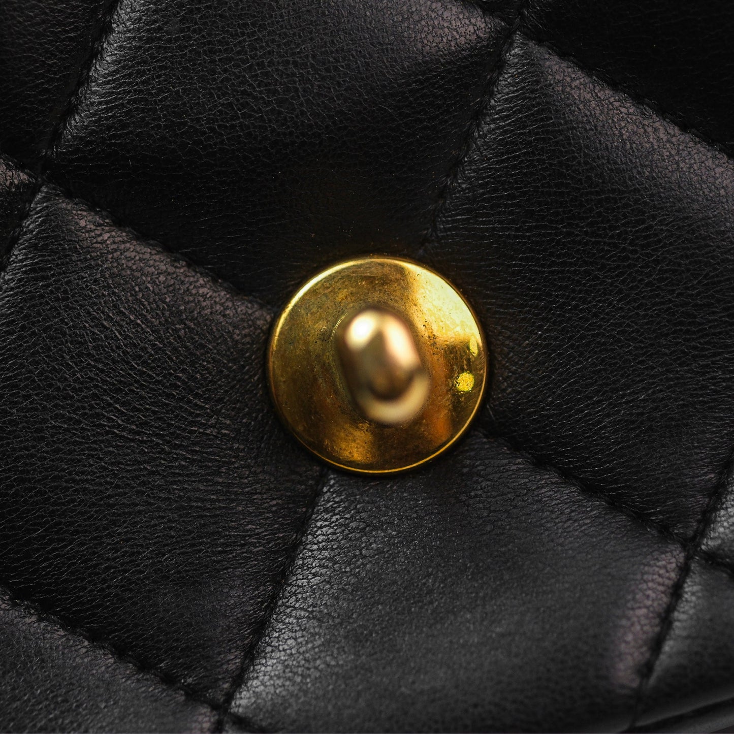 Chanel Vintage Quilted Small Classic Diana Flap Bag Black Lambskin 24K Gold Hardware