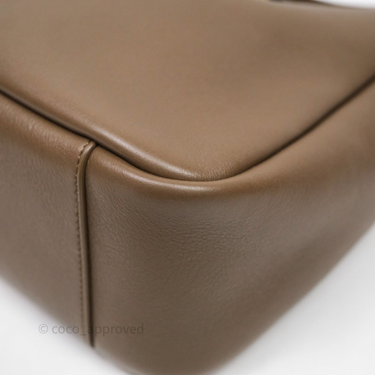 Saint Laurent LE 5 à 7 Supple Small Choco Brown Grained Leather Gold Hardware