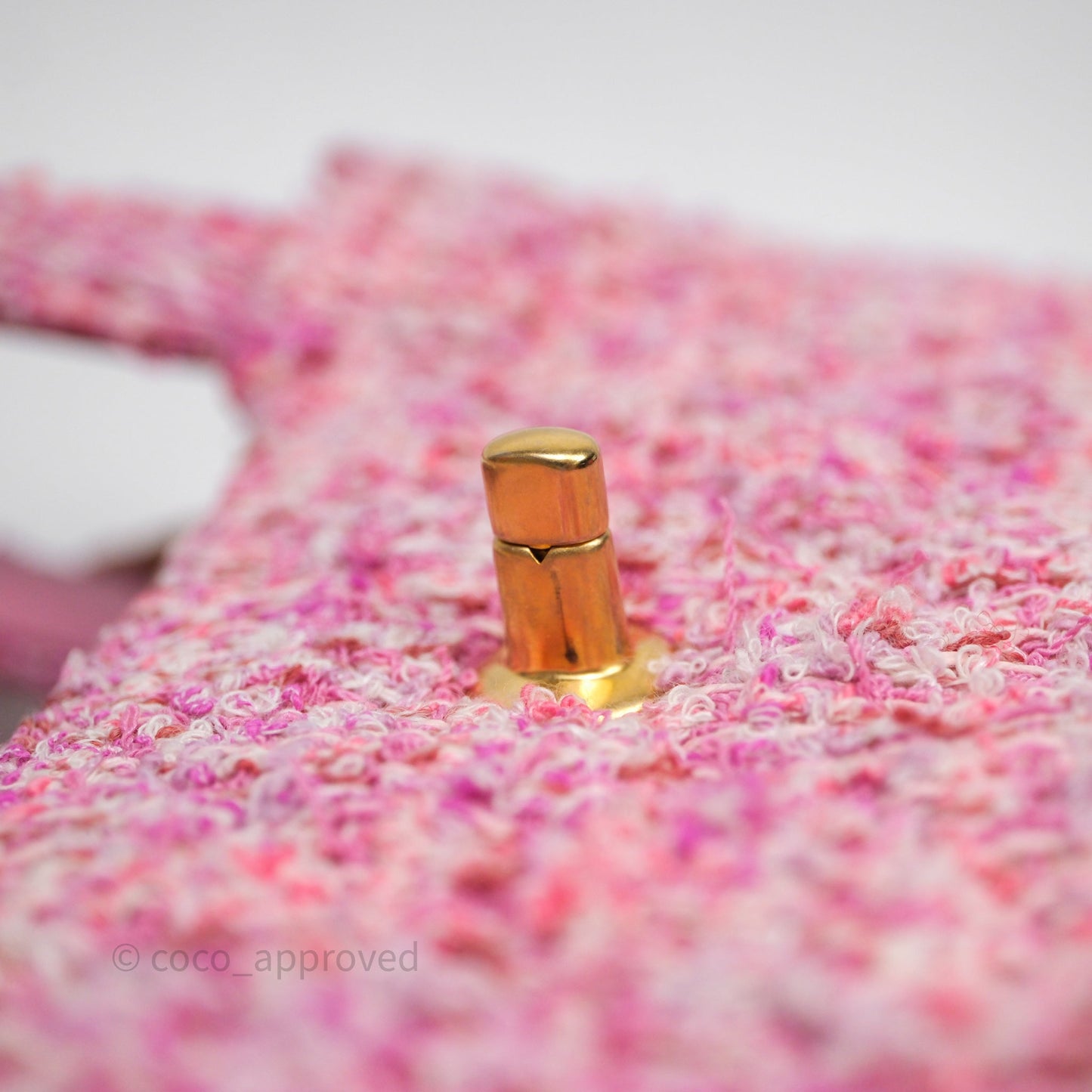 Chanel Kelly Bag Pink Tweed Aged Gold Hardware