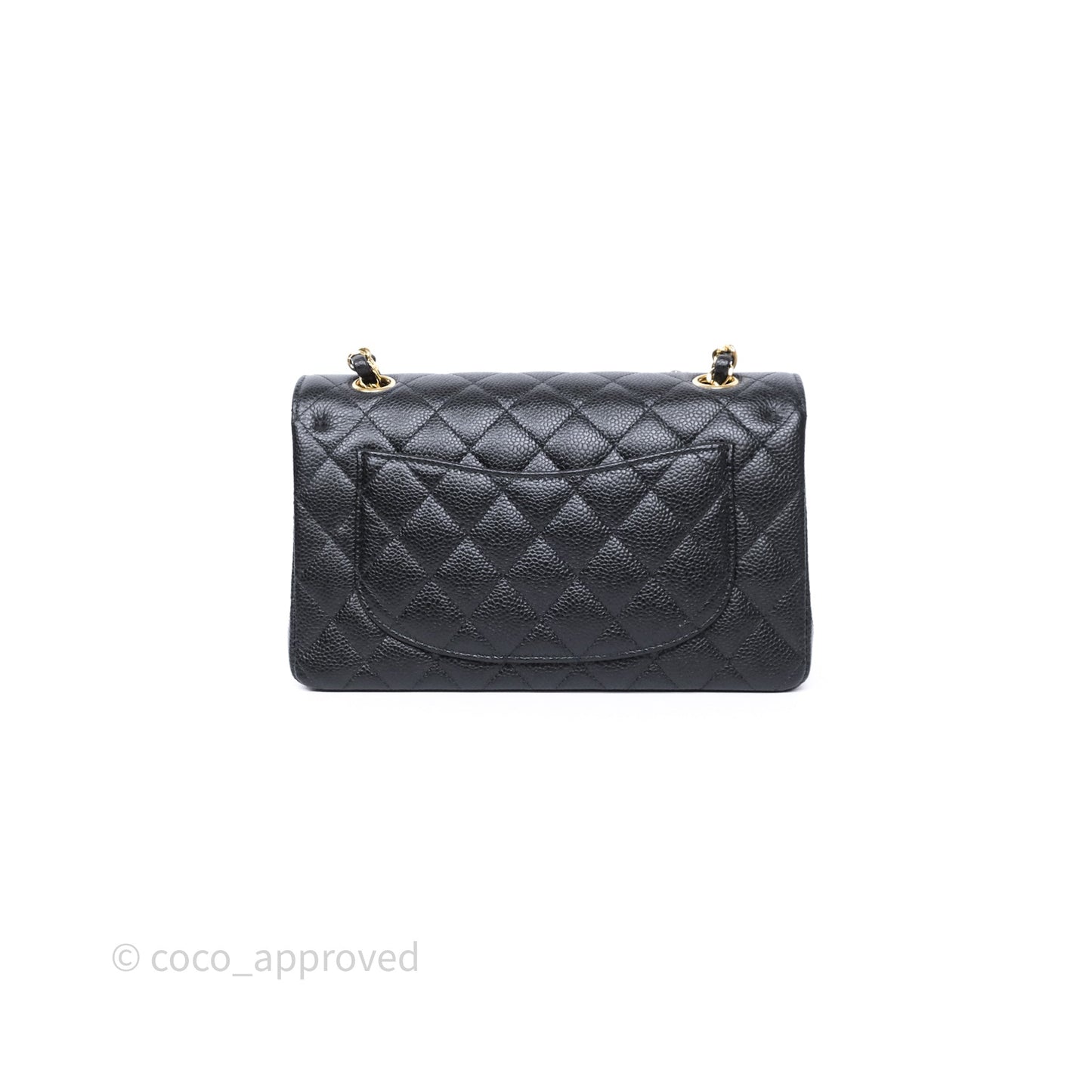 Chanel Small Classic Flap Quilted Black Caviar Gold Hardware