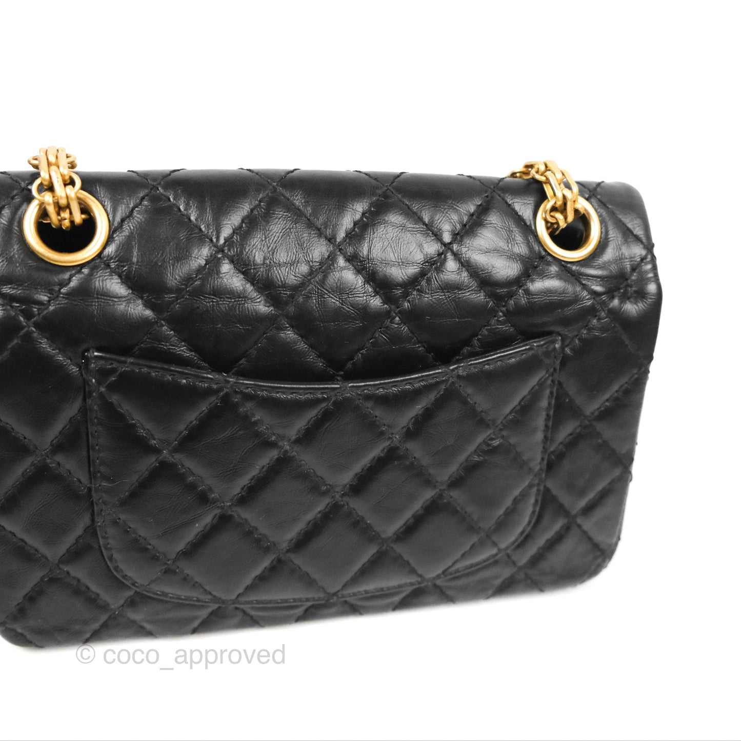 Chanel Mini Reissue 224 Black Aged Calfskin Aged Gold Hardware