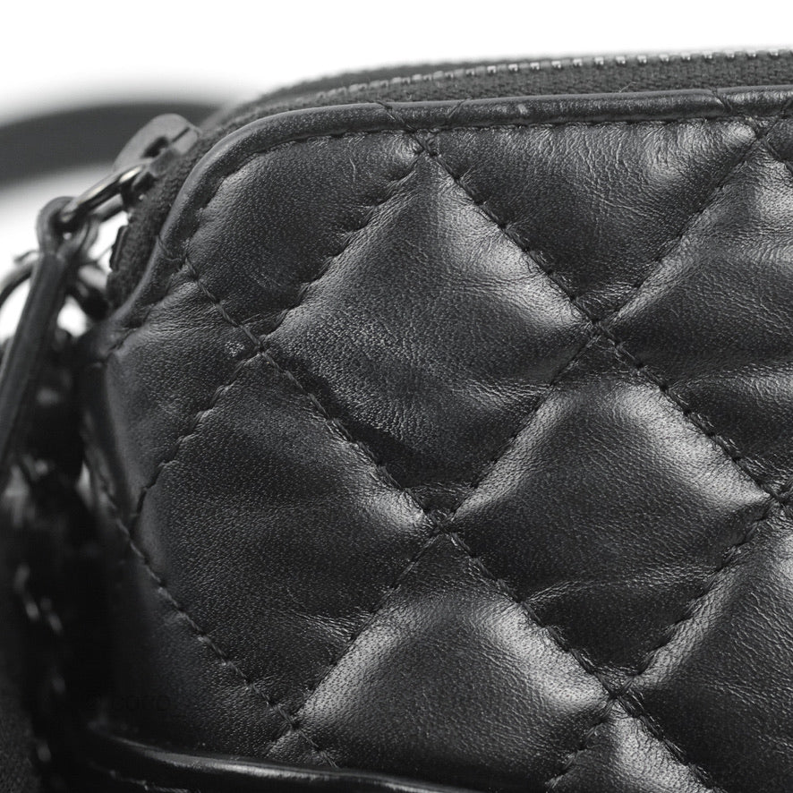 Chanel Gabrielle Clutch With Chain Aged Calfskin So Black