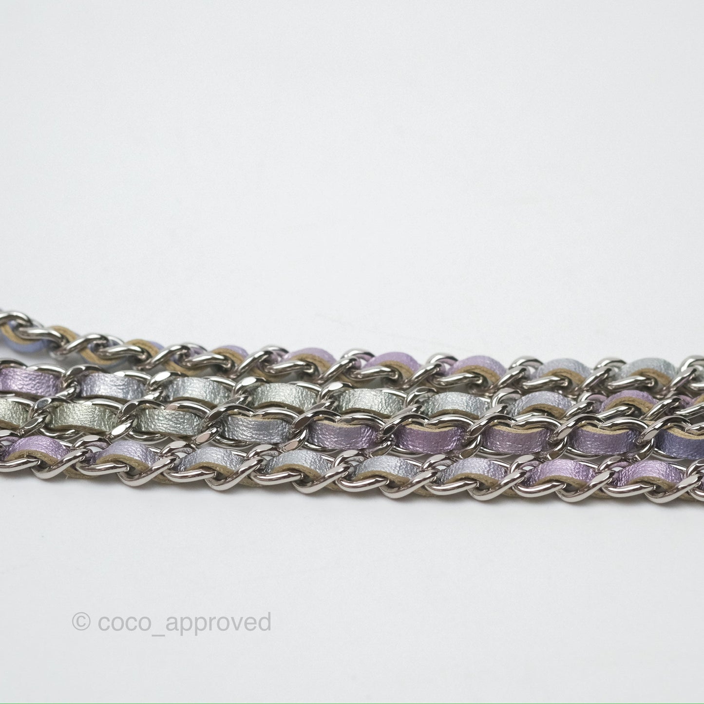 Chanel Quilted Case on Chain Iridescent Rainbow Calfskin