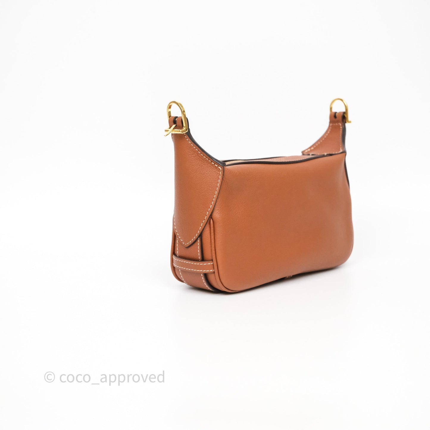 Celine Mini Romy Shoulder Bag Tan Calfskin Gold Hardware